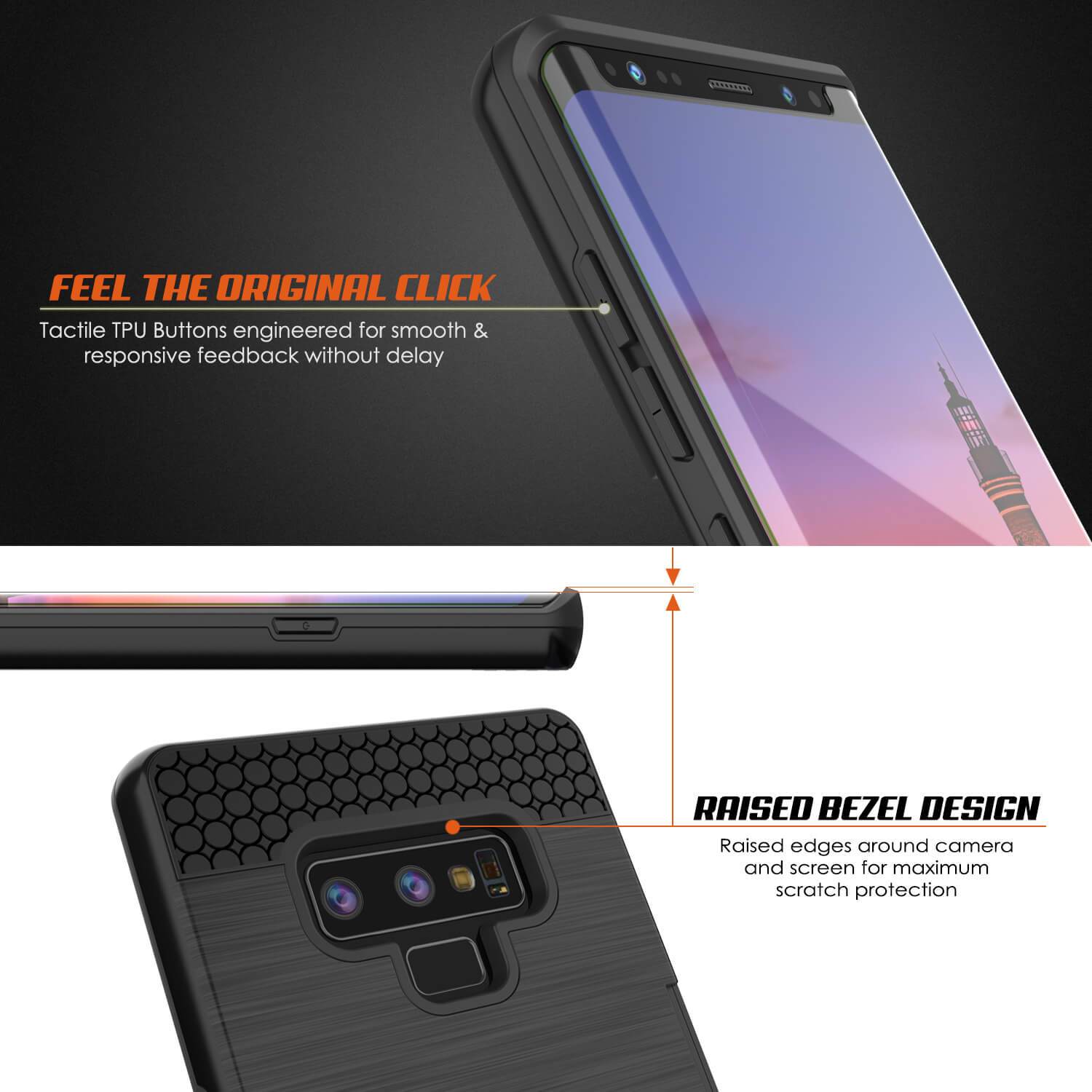 Galaxy Note 9 Case, Punkcase [SLOT Series] Slim Fit  Dual Cover [Black]