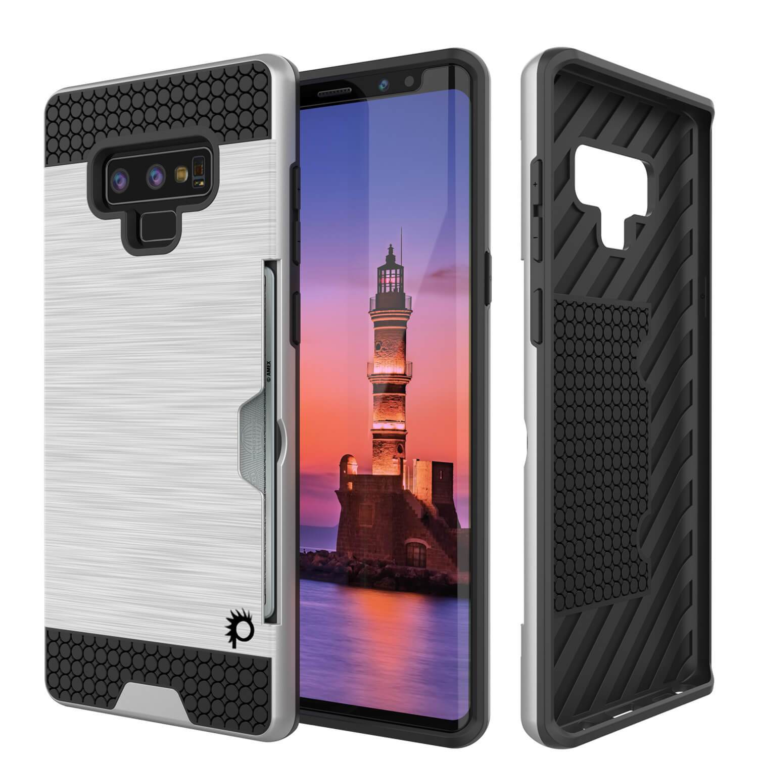 Galaxy Note 9 Case, Punkcase [SLOT Series] Slim Fit Cover [silver]