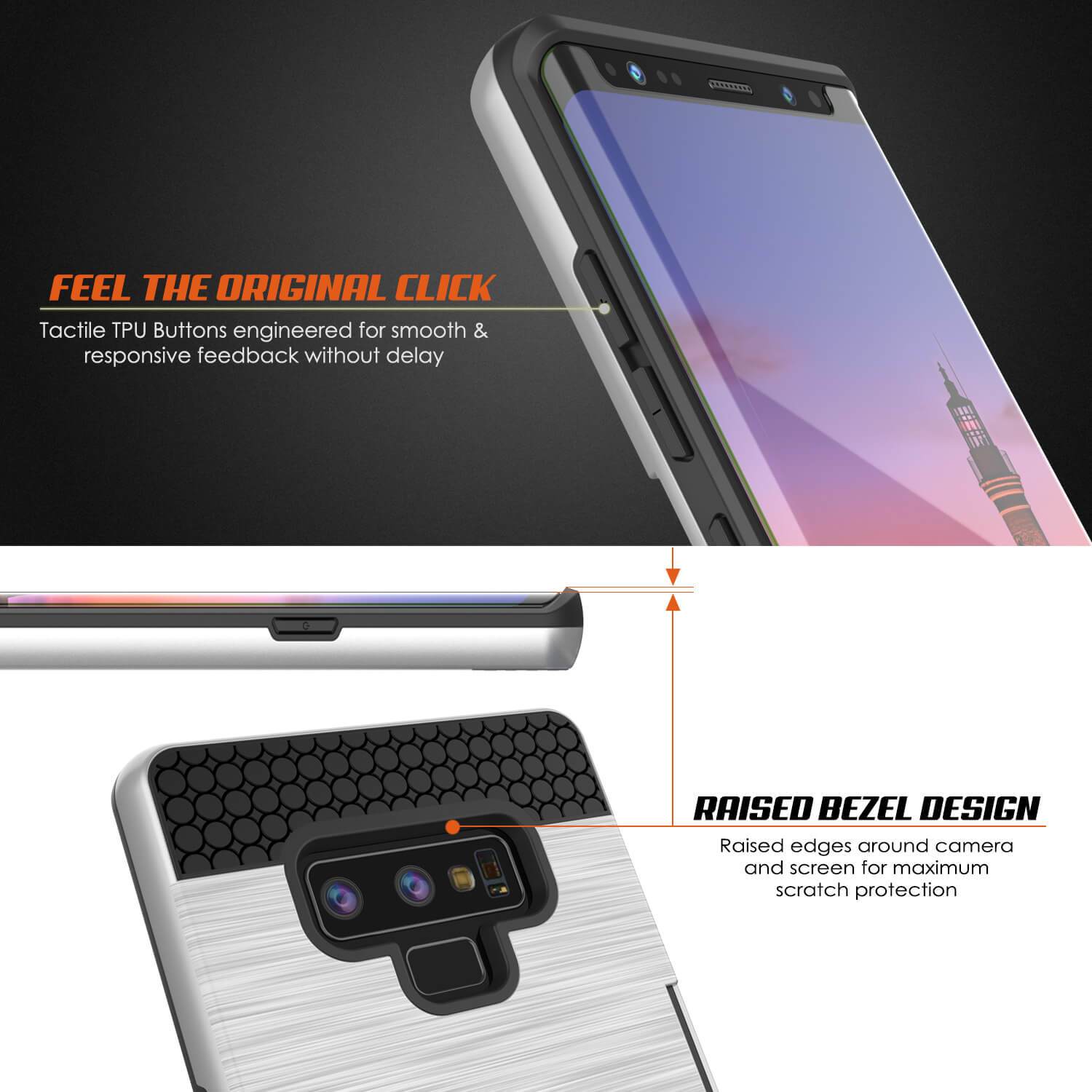 Galaxy Note 9 Case, Punkcase [SLOT Series] Slim Fit Cover [silver]