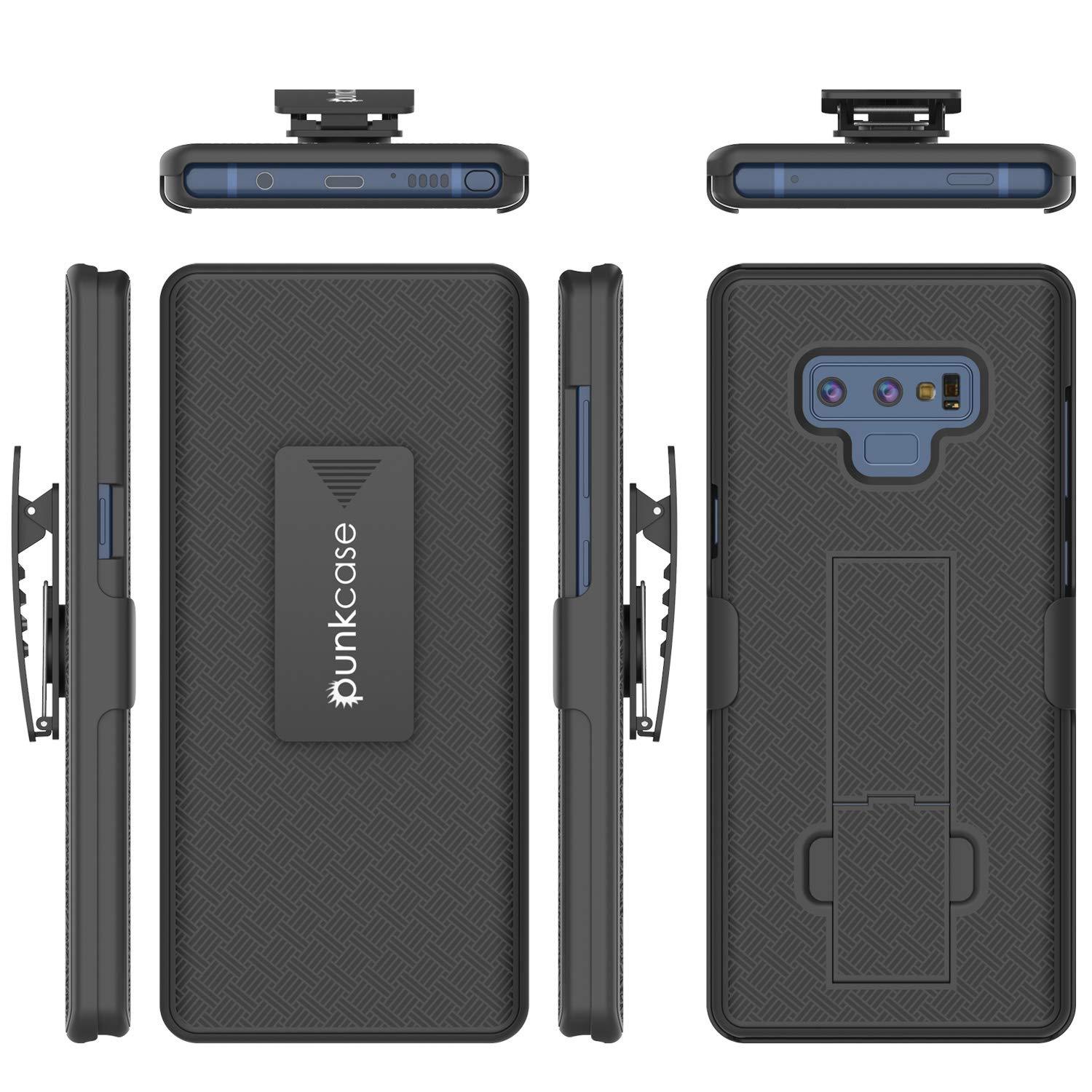 PunkCase Galaxy Note 9 Case with Screen Protector, Holster Belt Clip & Built-in Kickstand [Black]