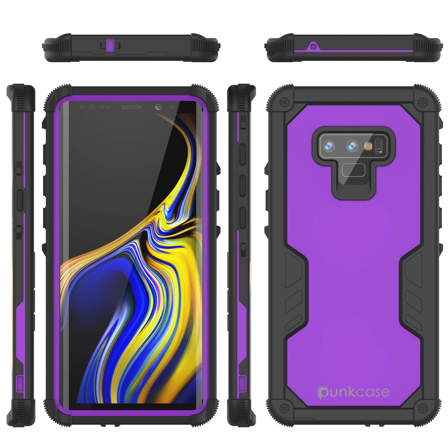 Punkcase Galaxy Note 9 Waterproof Case [Navy Seal Extreme Series] Armor Cover W/ Built In Screen Protector [Purple]
