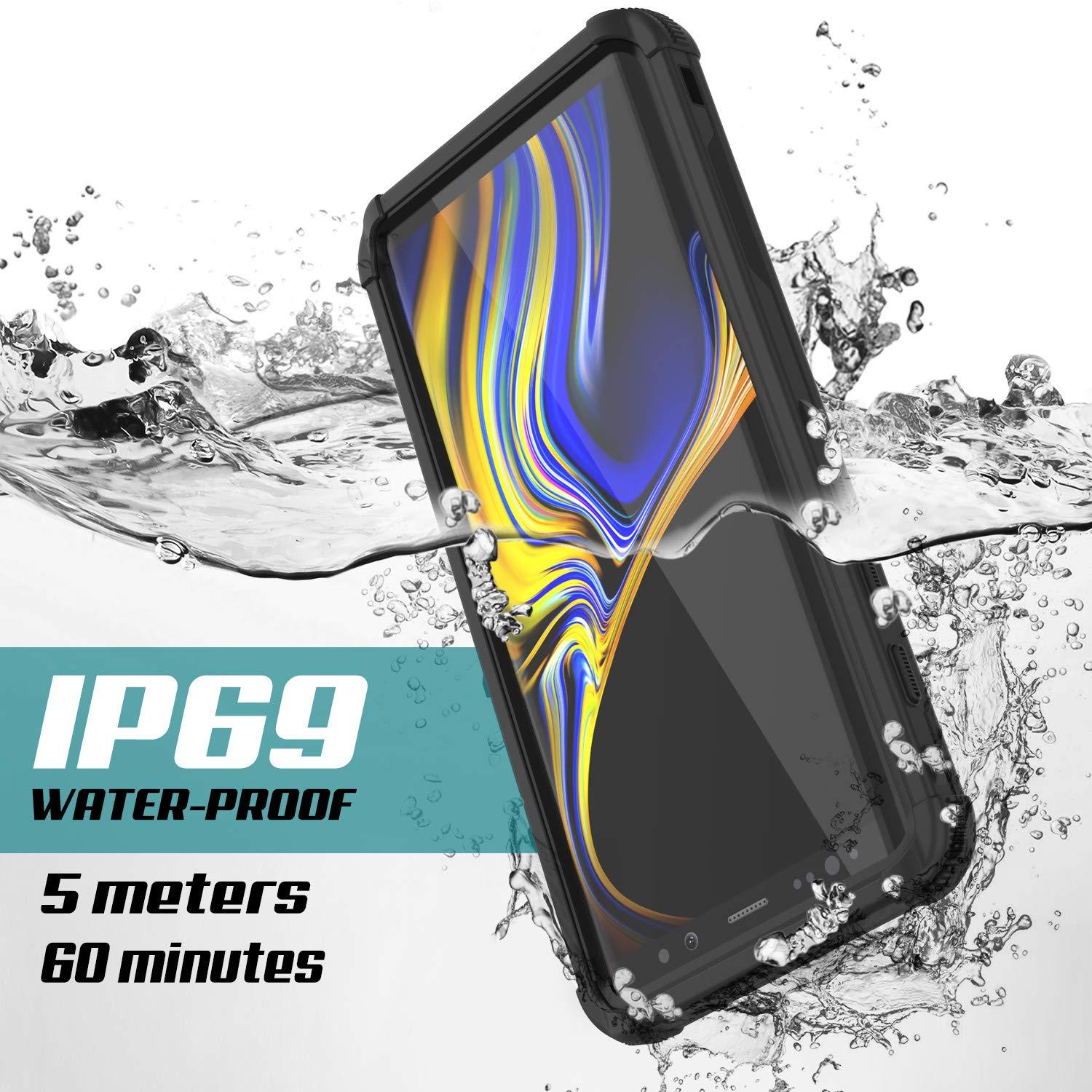 Punkcase Galaxy Note 9 Waterproof Case [Navy Seal Extreme Series] Armor Cover W/ Built In Screen Protector [Black]