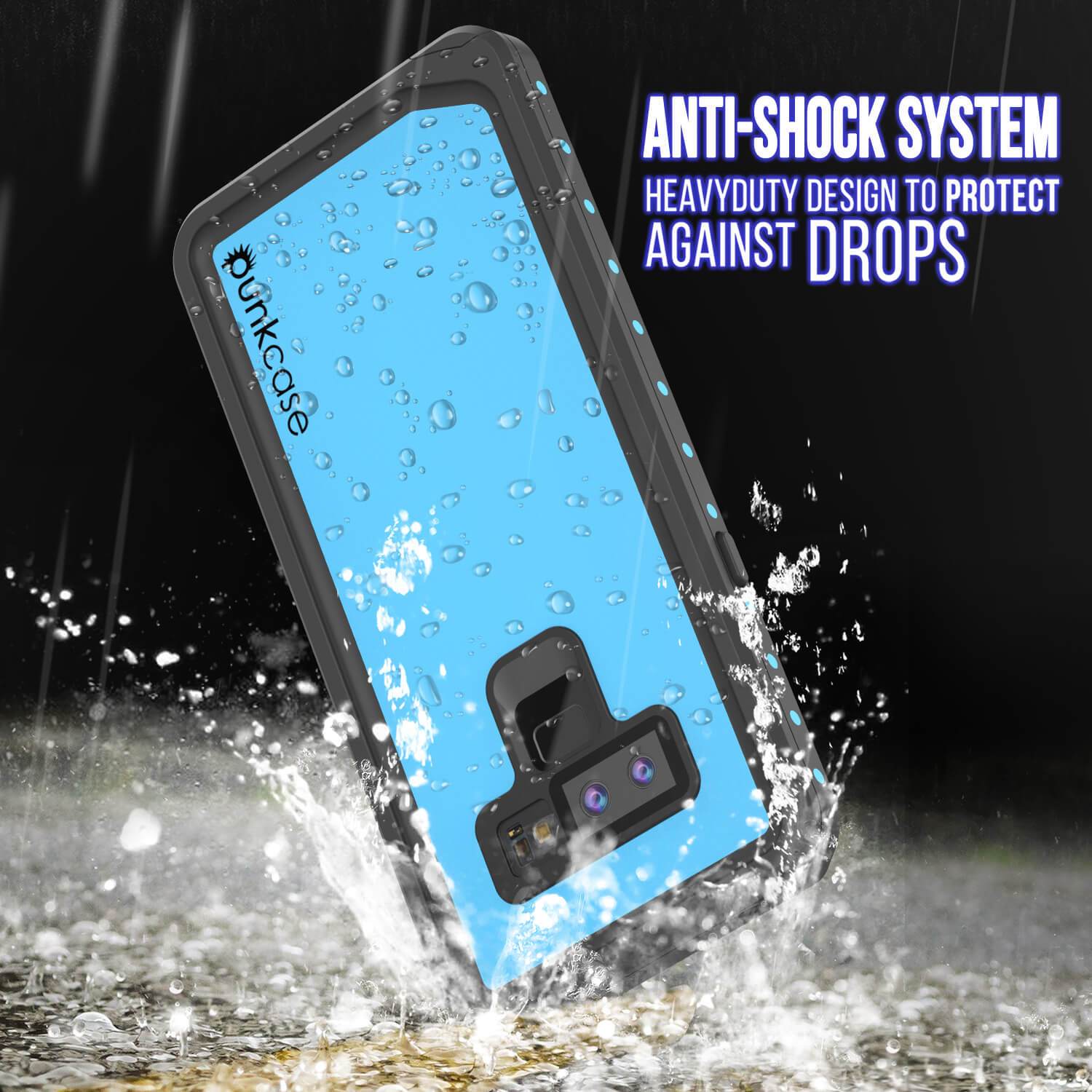 Galaxy Note 9 Waterproof PunkCase StudStar [Light Blue] Thin 6.6ft