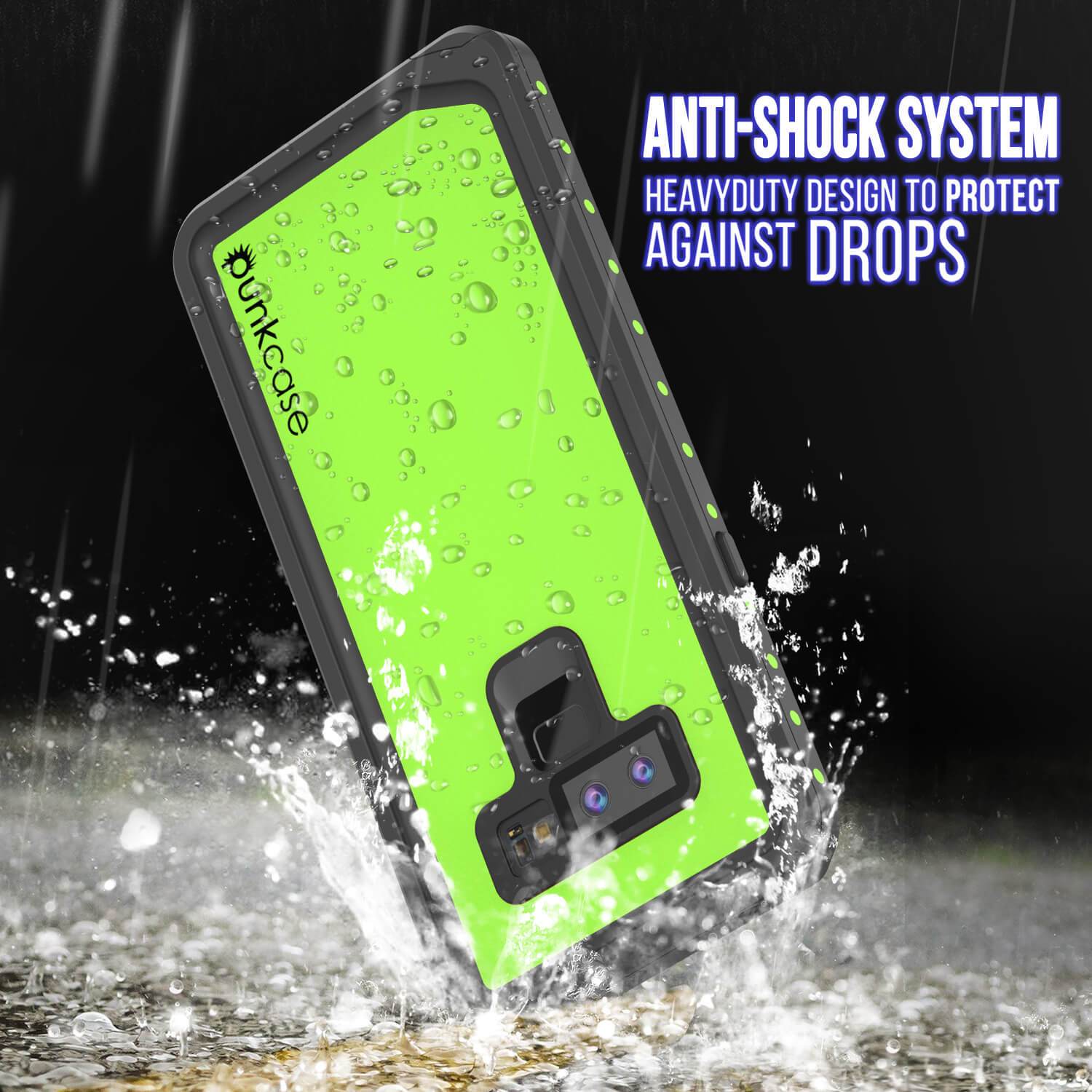 Galaxy Note 9 Waterproof PunkCase StudStar [Light Green] Thin 6.6ft