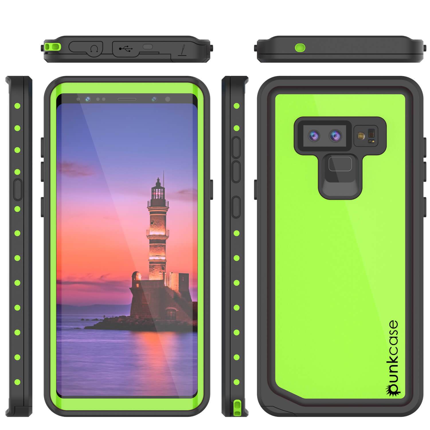 Galaxy Note 9 Waterproof PunkCase StudStar [Light Green] Thin 6.6ft