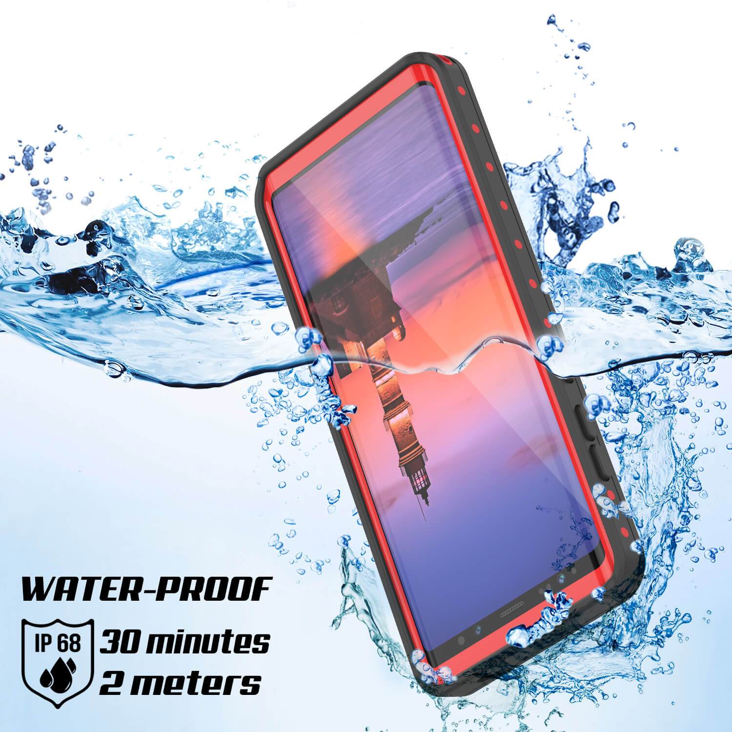 Galaxy Note 9 Waterproof PunkCase Cover StudStar [RED] Thin 6.6ft
