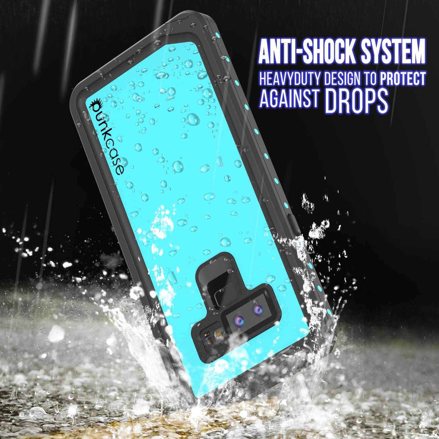 Galaxy Note 9 Waterproof Case PunkCase StudStar [Teal] Thin 6.6ft