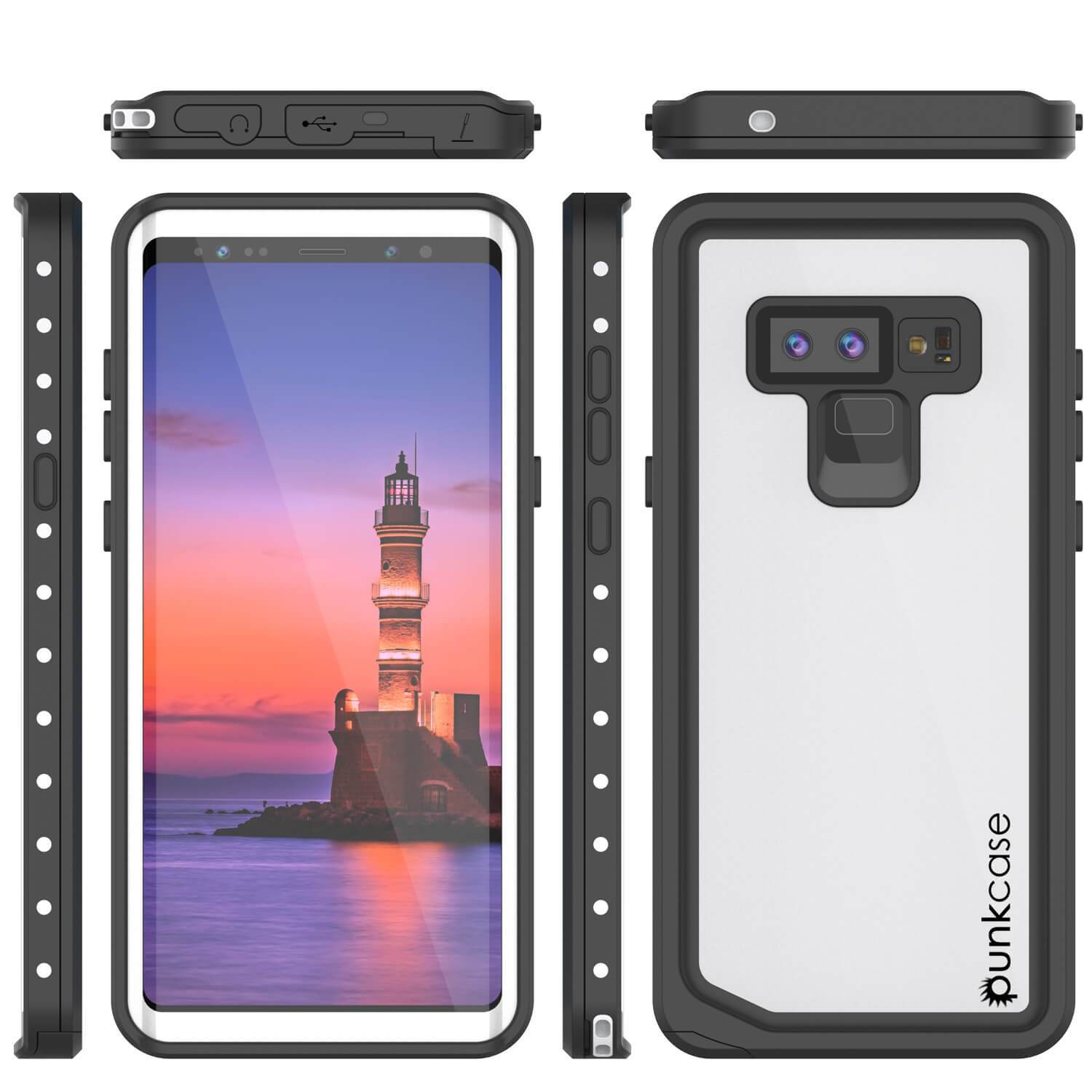 Galaxy Note 9 Waterproof Case PunkCase StudStar [White] Thin 6.6ft