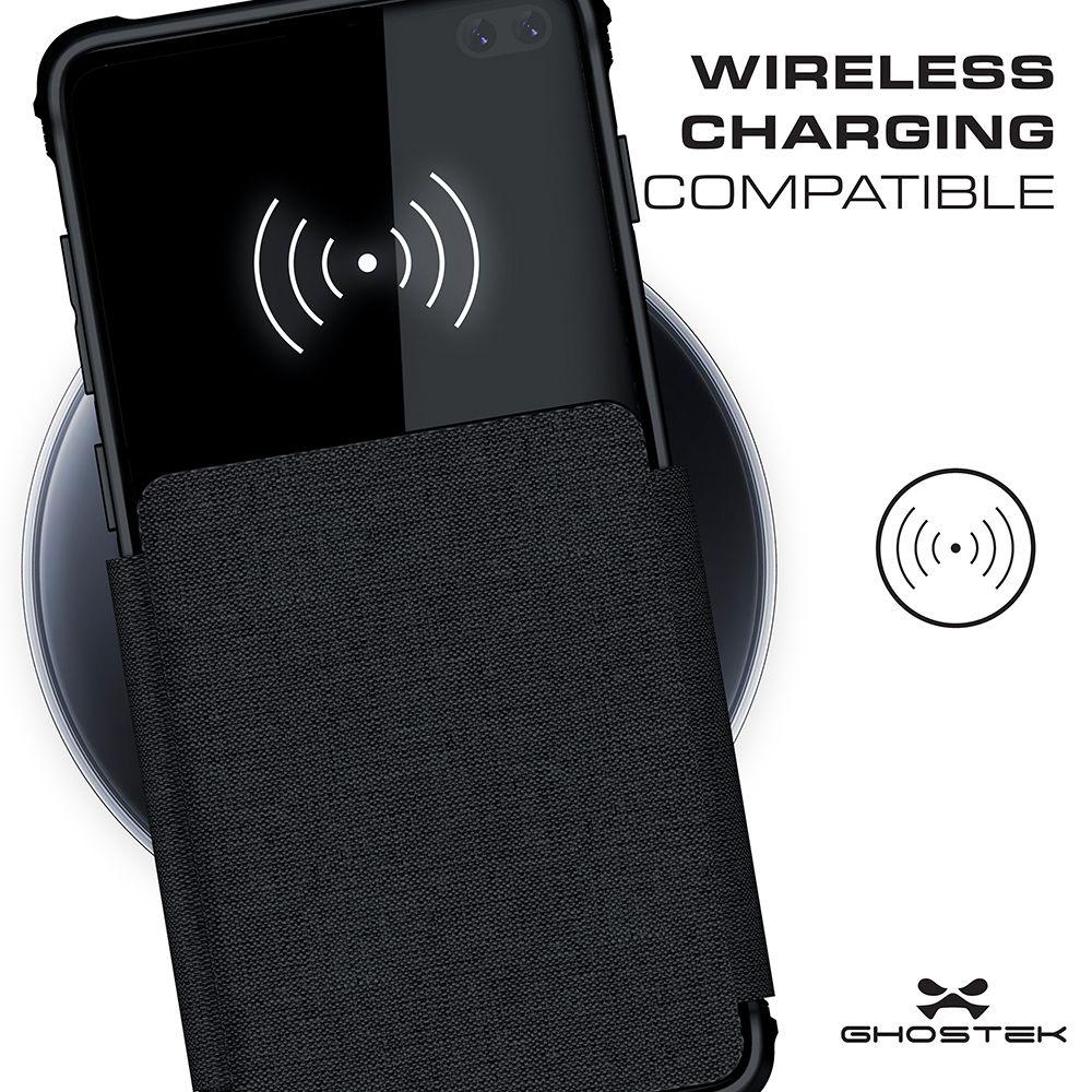 EXEC 3 for Galaxy S10 5G Leather Flip Wallet Case [Black]