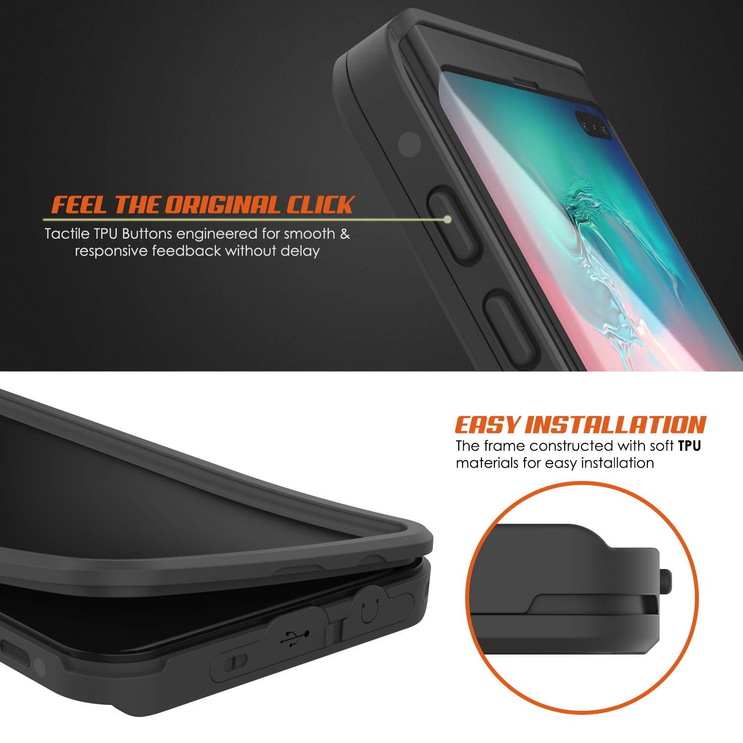 Galaxy S10 5G Waterproof Case PunkCase StudStar Black Thin 6.6ft Underwater IP68 Shock/Snow Proof