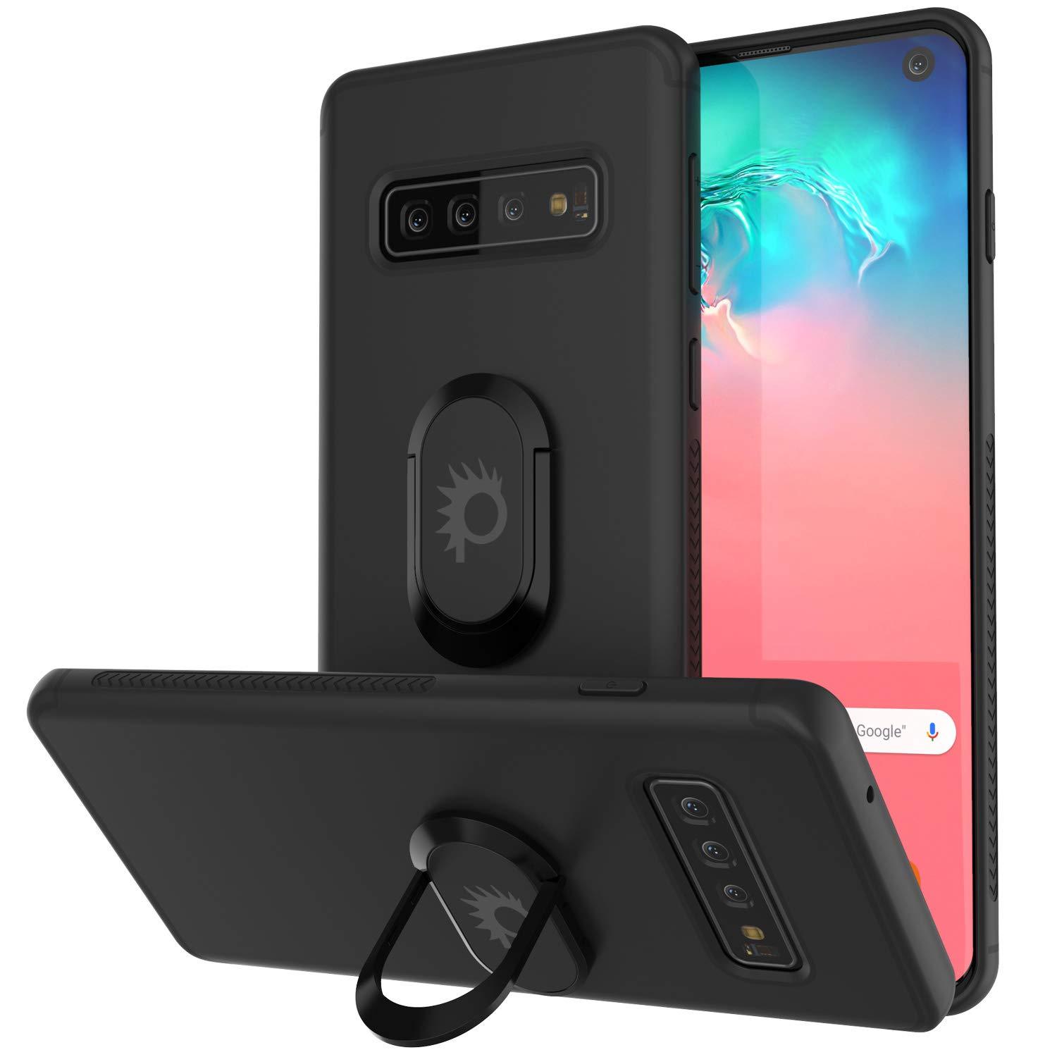 Galaxy S10 Case, Punkcase Magnetix Protective TPU Cover W/ Kickstand, Sceen Protector[Black]