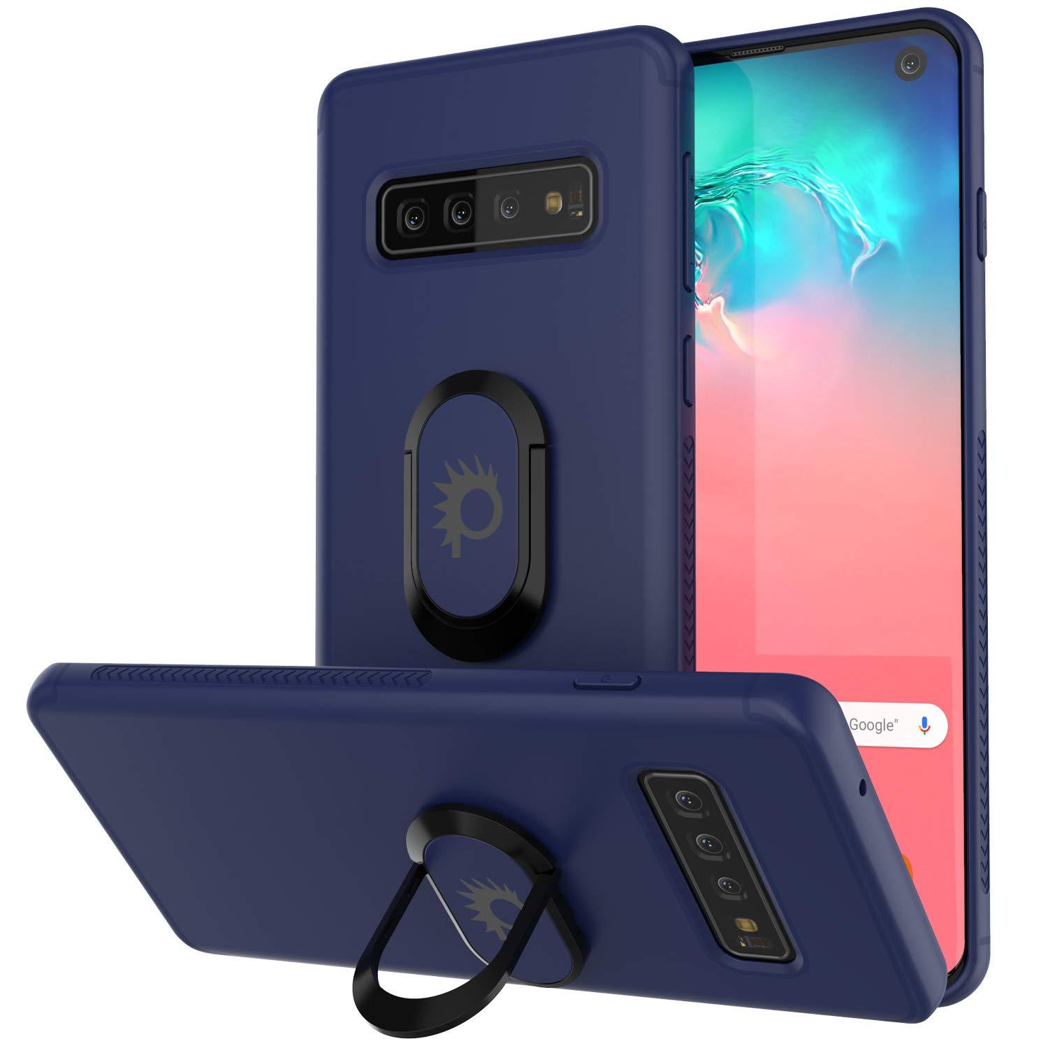 Galaxy S10 Case, Punkcase Magnetix Protective TPU Cover W/ Kickstand, Sceen Protector[Blue]