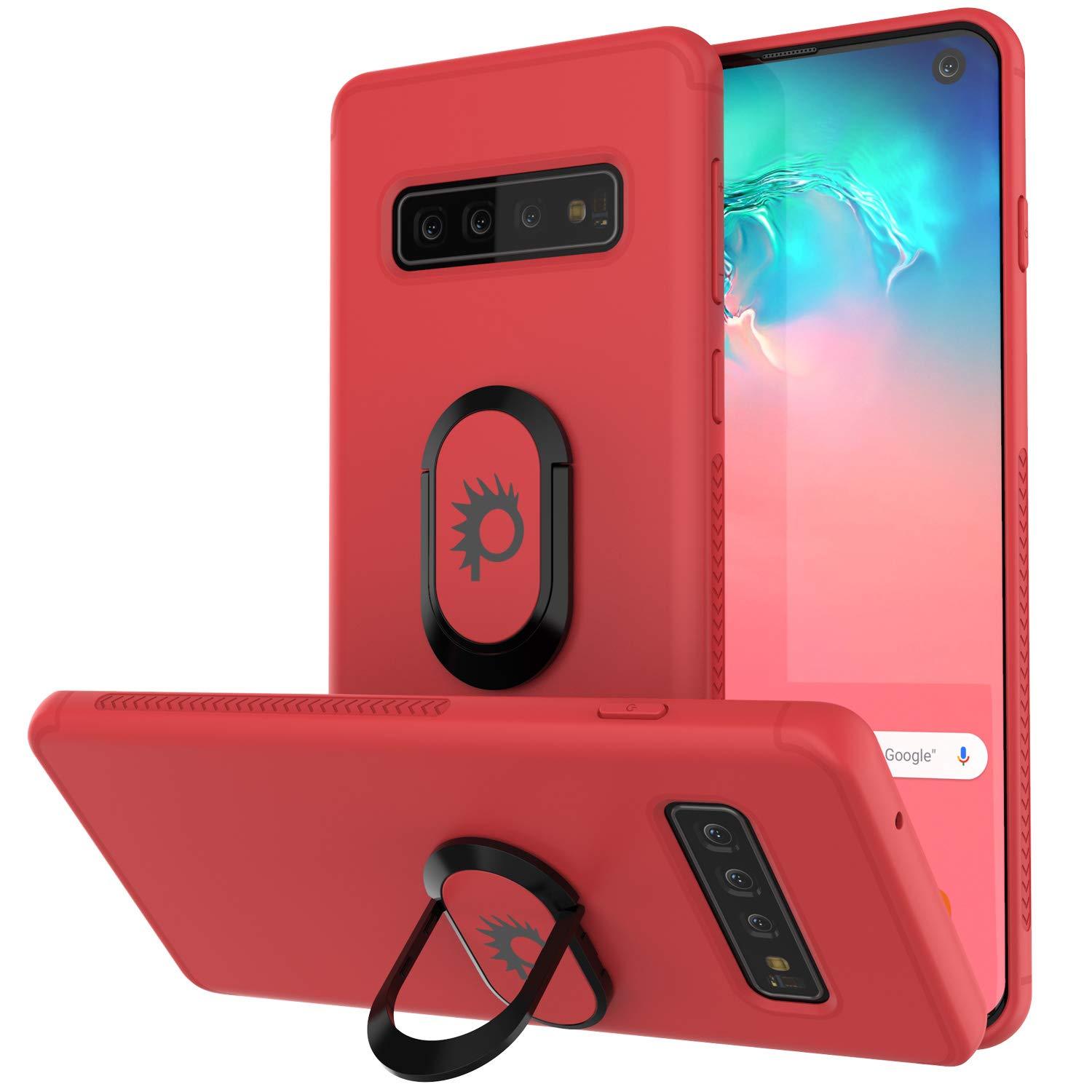 Galaxy S10 Case, Punkcase Magnetix Protective TPU Cover W/ Kickstand, Sceen Protector[Red]