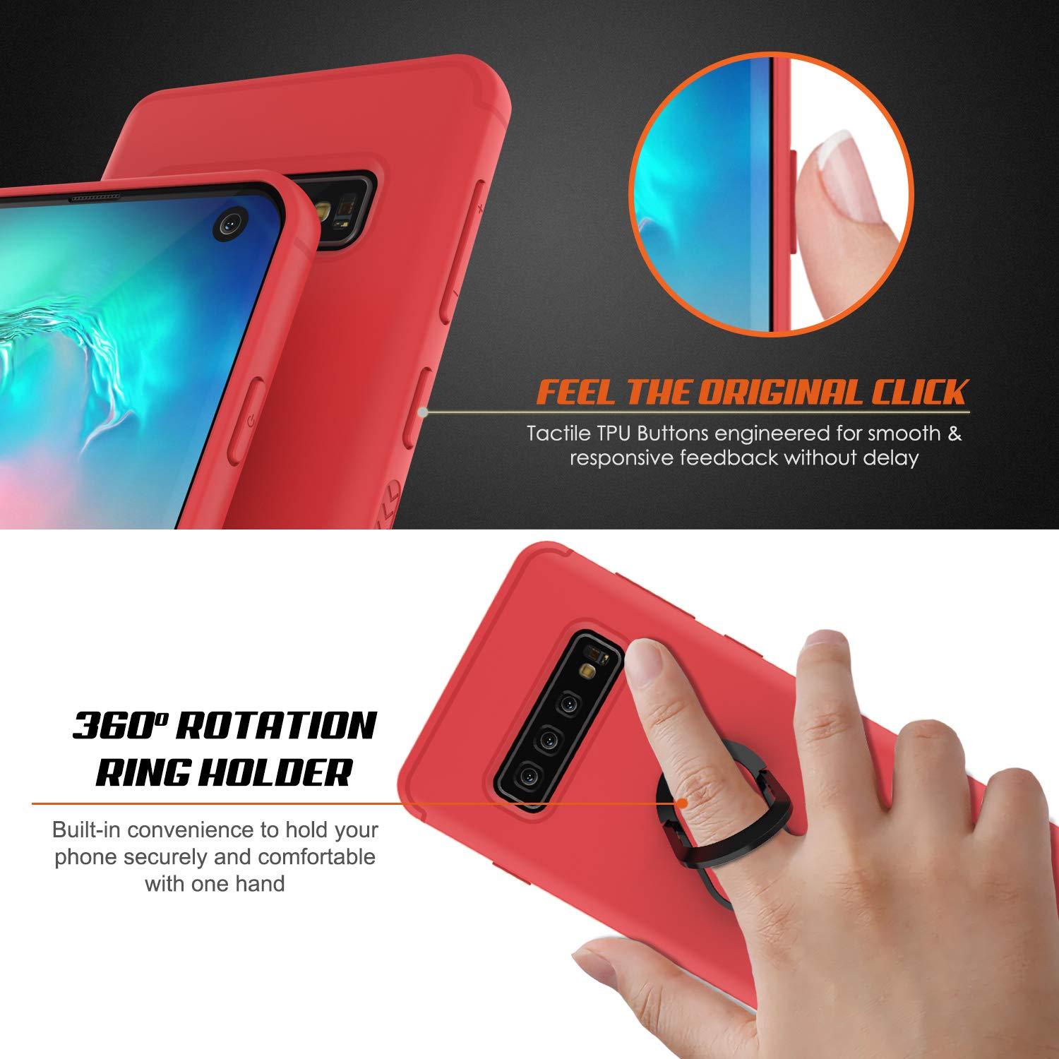 Galaxy S10 Case, Punkcase Magnetix Protective TPU Cover W/ Kickstand, Sceen Protector[Red]