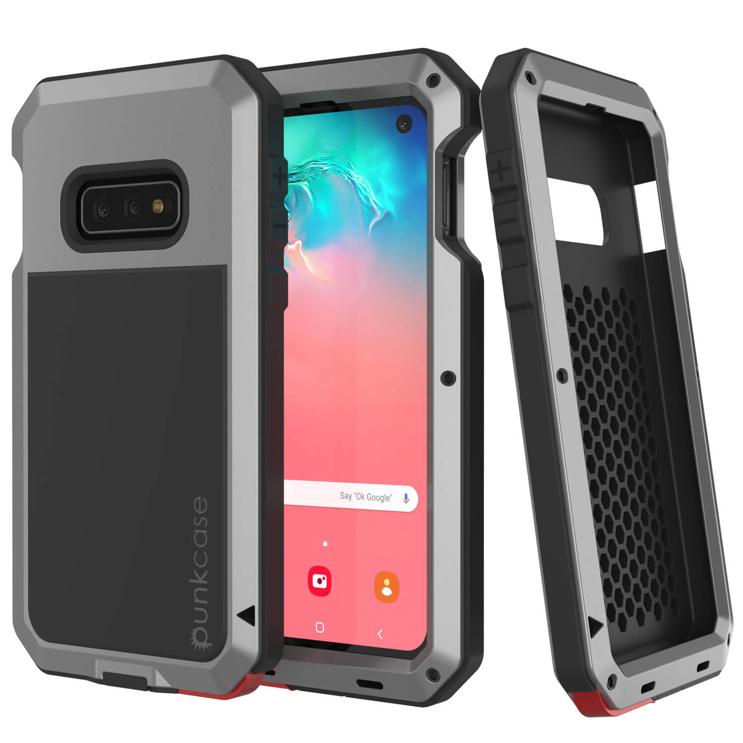 Galaxy S10e Metal Case, Heavy Duty Military Grade Rugged Armor Cover [Silver]