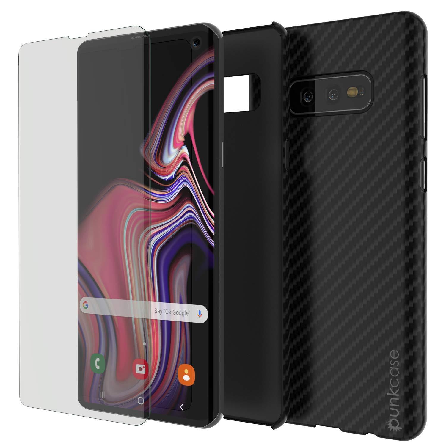 Galaxy S20 Ultra Plus Case, Punkcase CarbonShield, Heavy Duty & Ultra Thin 2 Piece Dual Layer PU Leather Jet Black Cover (Carbon Fiber Style)
