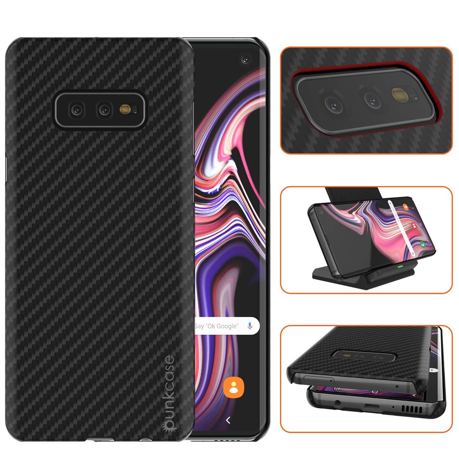 Galaxy S20 Ultra Plus Case, Punkcase CarbonShield, Heavy Duty & Ultra Thin 2 Piece Dual Layer PU Leather Jet Black Cover (Carbon Fiber Style)