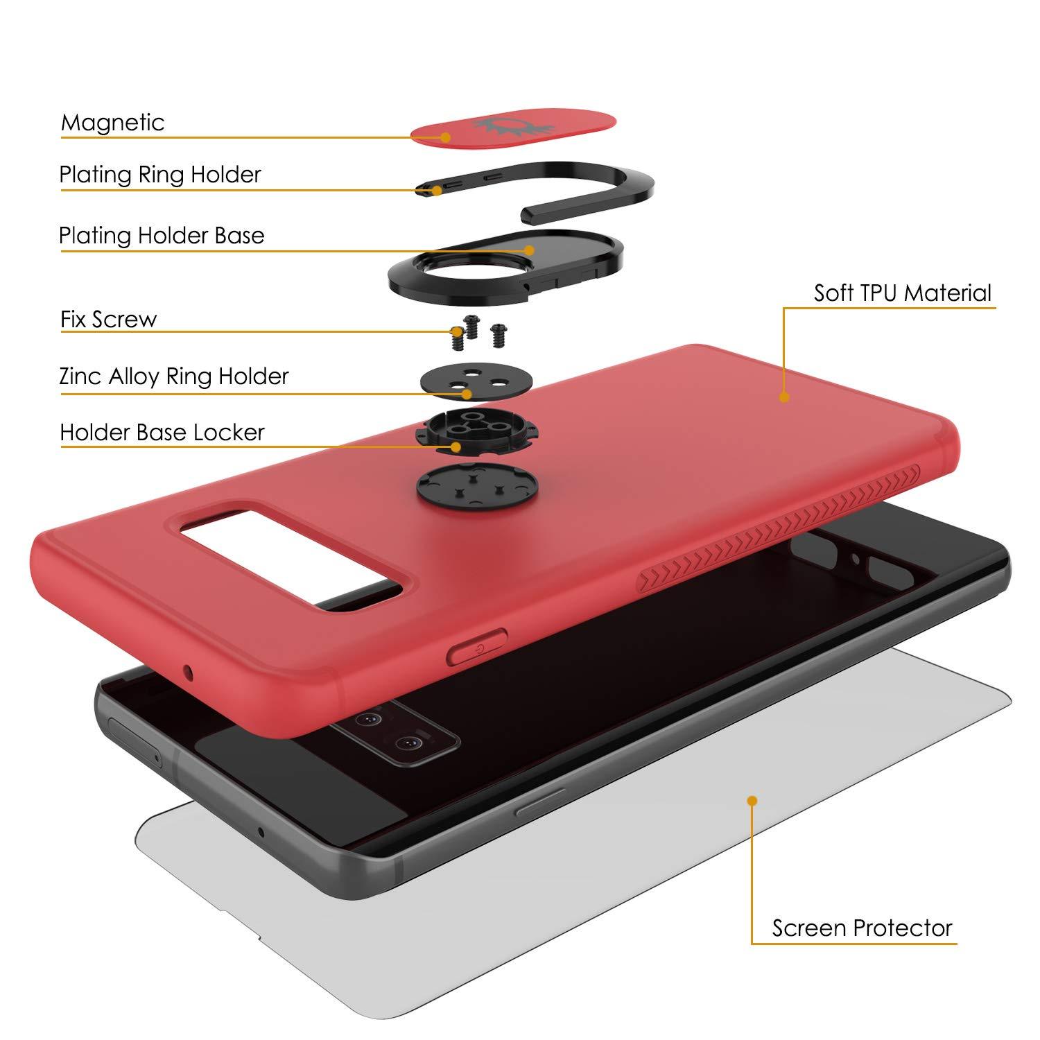 Galaxy S10+ Plus, Punkcase Magnetix Protective TPU Cover W/ Kickstand, Sceen Protector[Red]