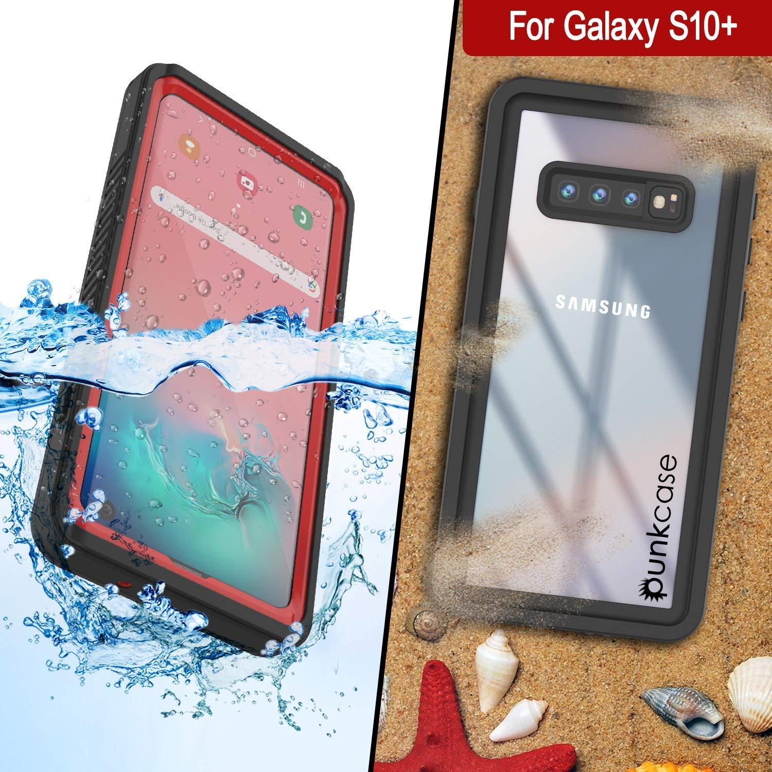Galaxy S10e Water/Shock/Snowproof Slim Screen Protector Case [Red]