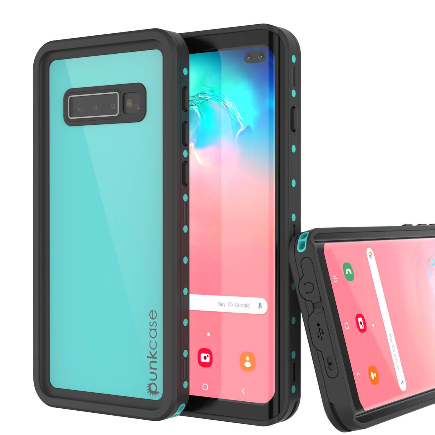 Galaxy S10+ Plus Waterproof Case PunkCase StudStar Teal Thin 6.6ft Underwater IP68 Shock/Snow Proof