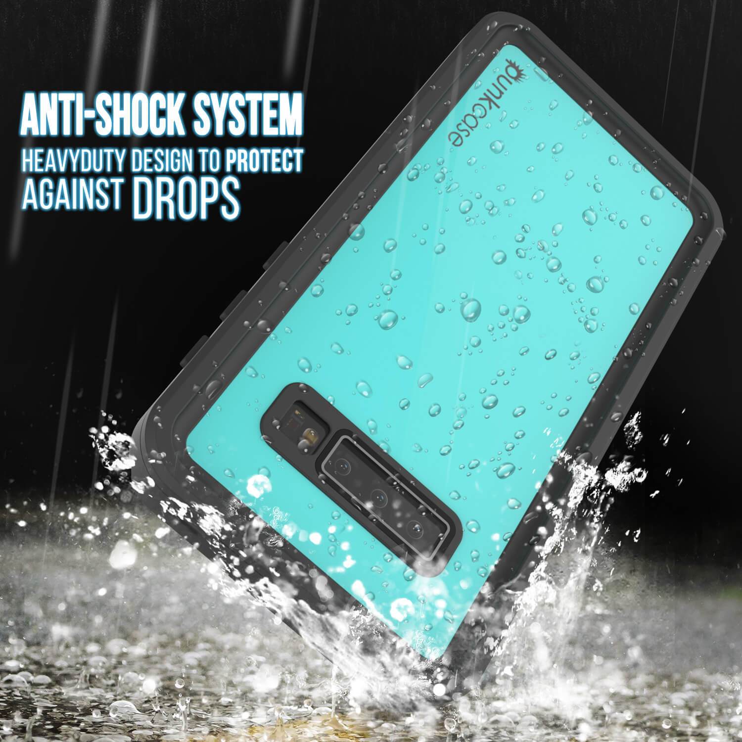 Galaxy S10+ Plus Waterproof Case PunkCase StudStar Teal Thin 6.6ft Underwater IP68 Shock/Snow Proof