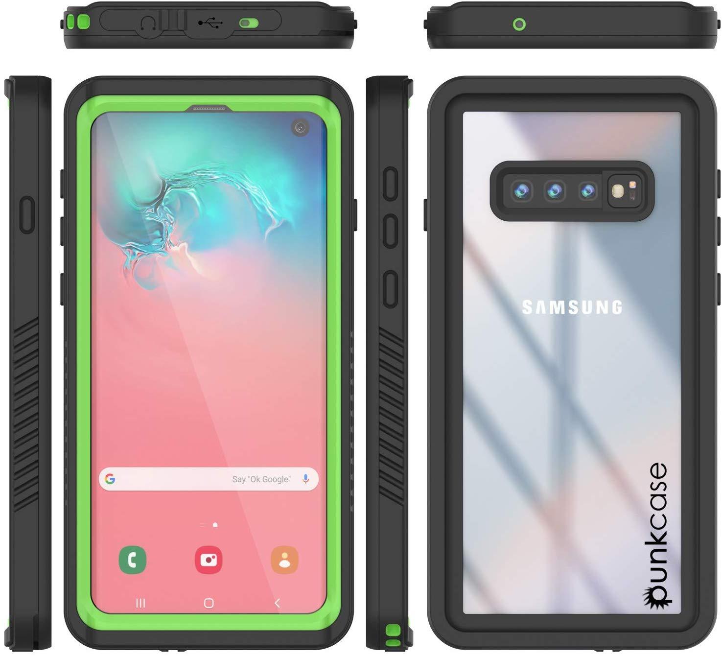 Galaxy S10+ Plus Water/Shockproof Screen Protector Case [Light Green]