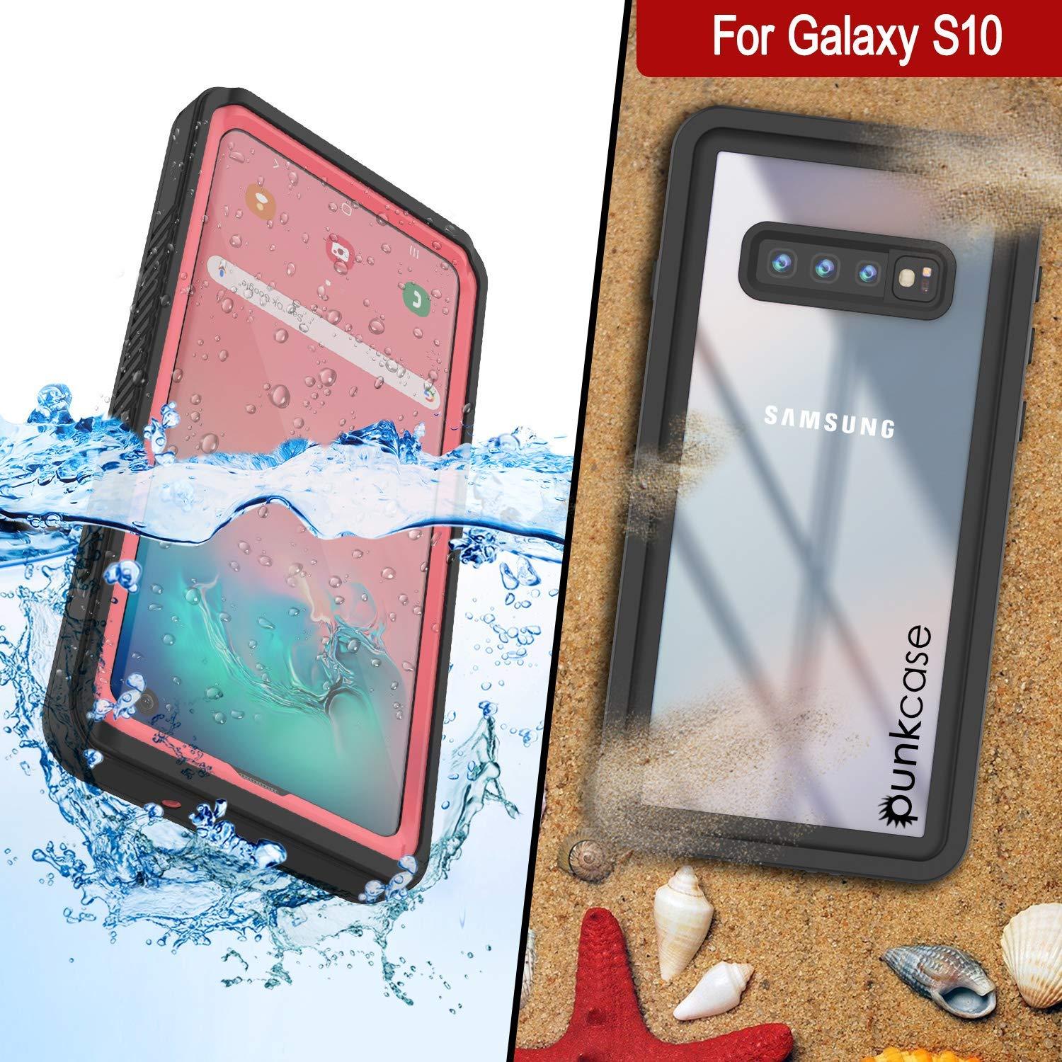 Galaxy S10+ Plus Water/Shock/Snowproof Slim Screen Protector Case [Pink]