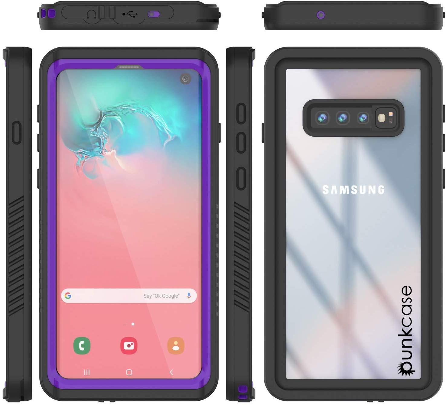 Galaxy S10+ Plus Water/Shockproof Slim Screen Protector Case [Purple]