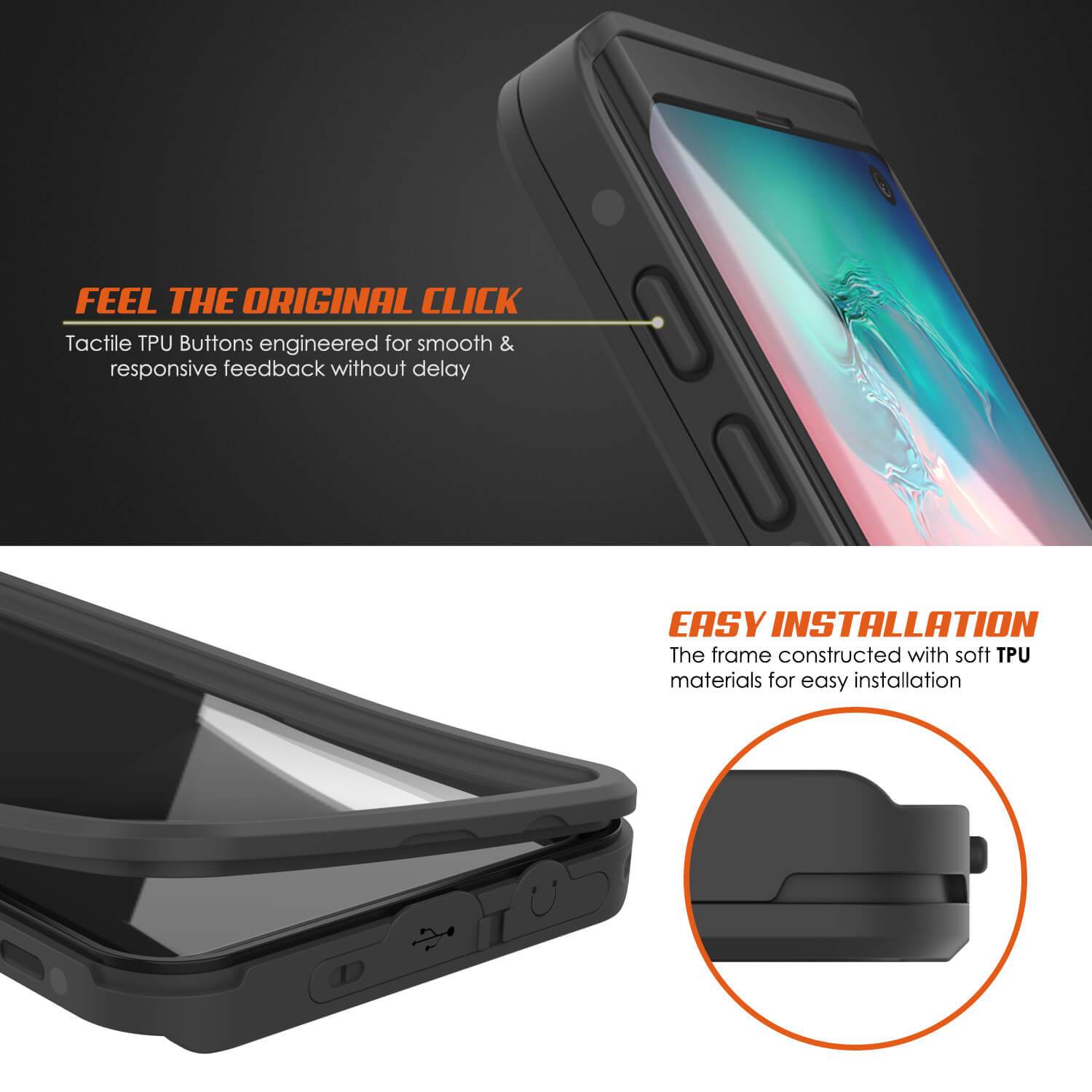 Galaxy S10 Waterproof Case PunkCase StudStar Clear Thin 6.6ft Underwater IP68 Shock/Snow Proof