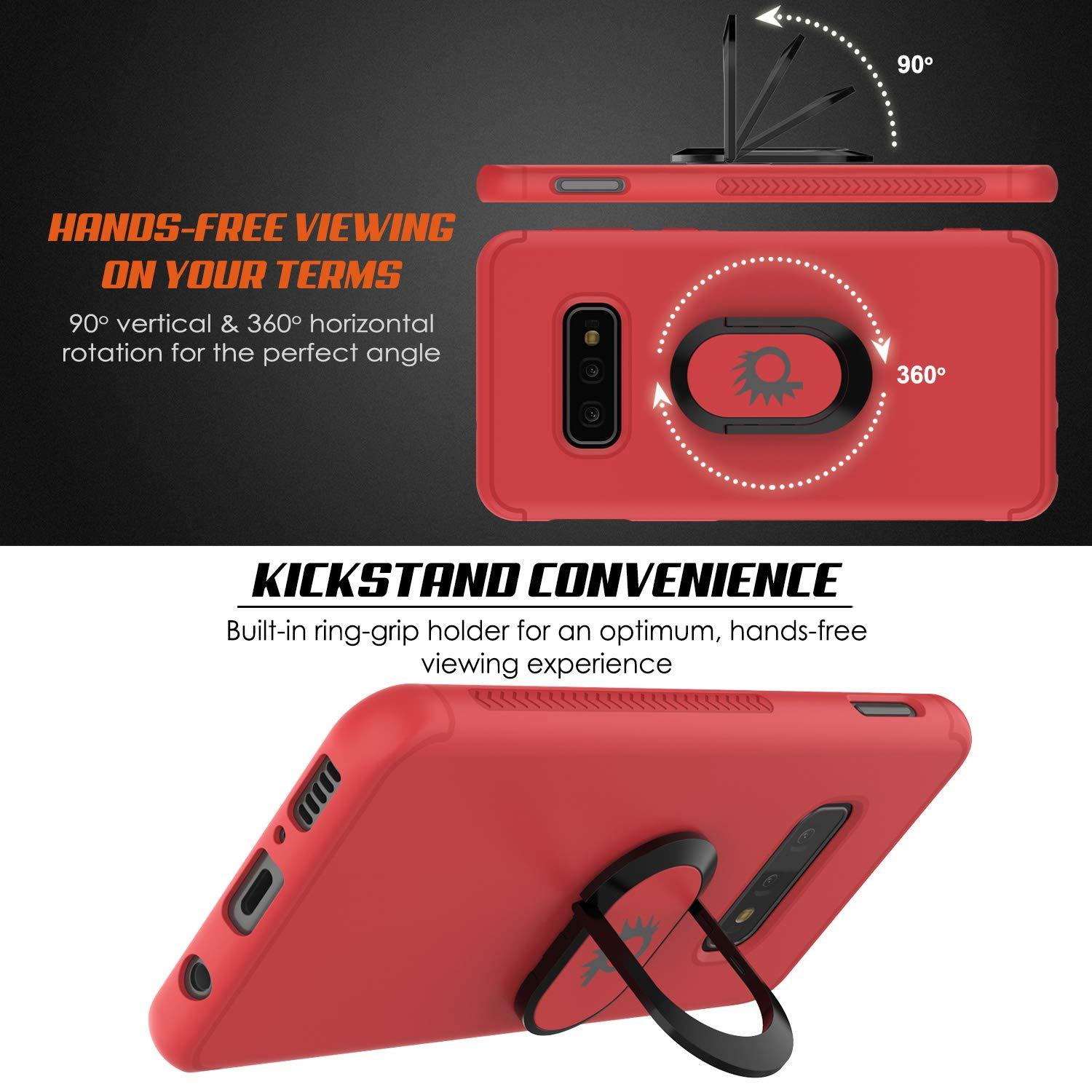 Galaxy S10e Case, Punkcase Magnetix Protective TPU Cover W/ Kickstand, Sceen Protector[Red]