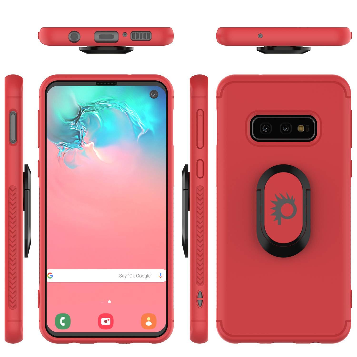 Galaxy S10e Case, Punkcase Magnetix Protective TPU Cover W/ Kickstand, Sceen Protector[Red]