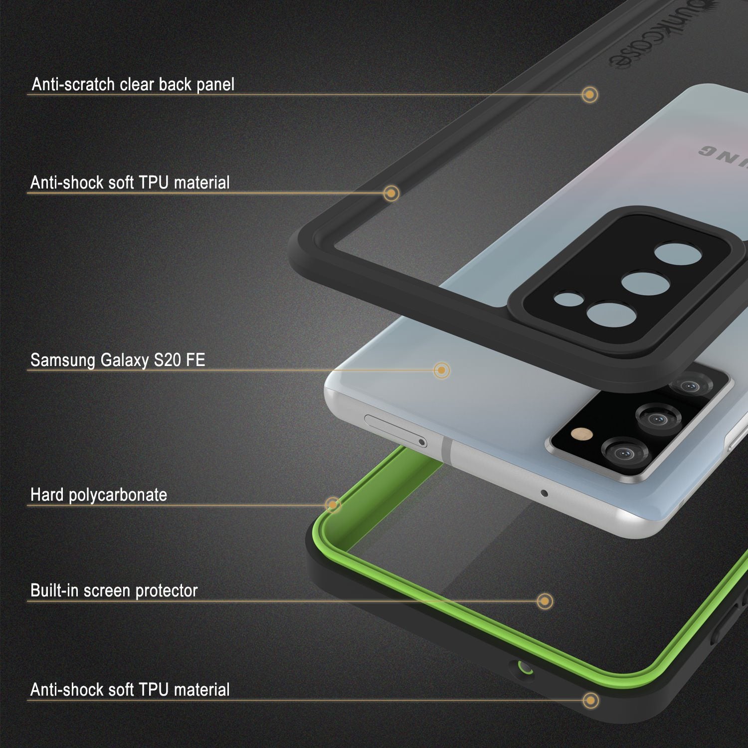 Galaxy S20 FE Water/Shockproof [Extreme Series] Screen Protector Case [Light Green]