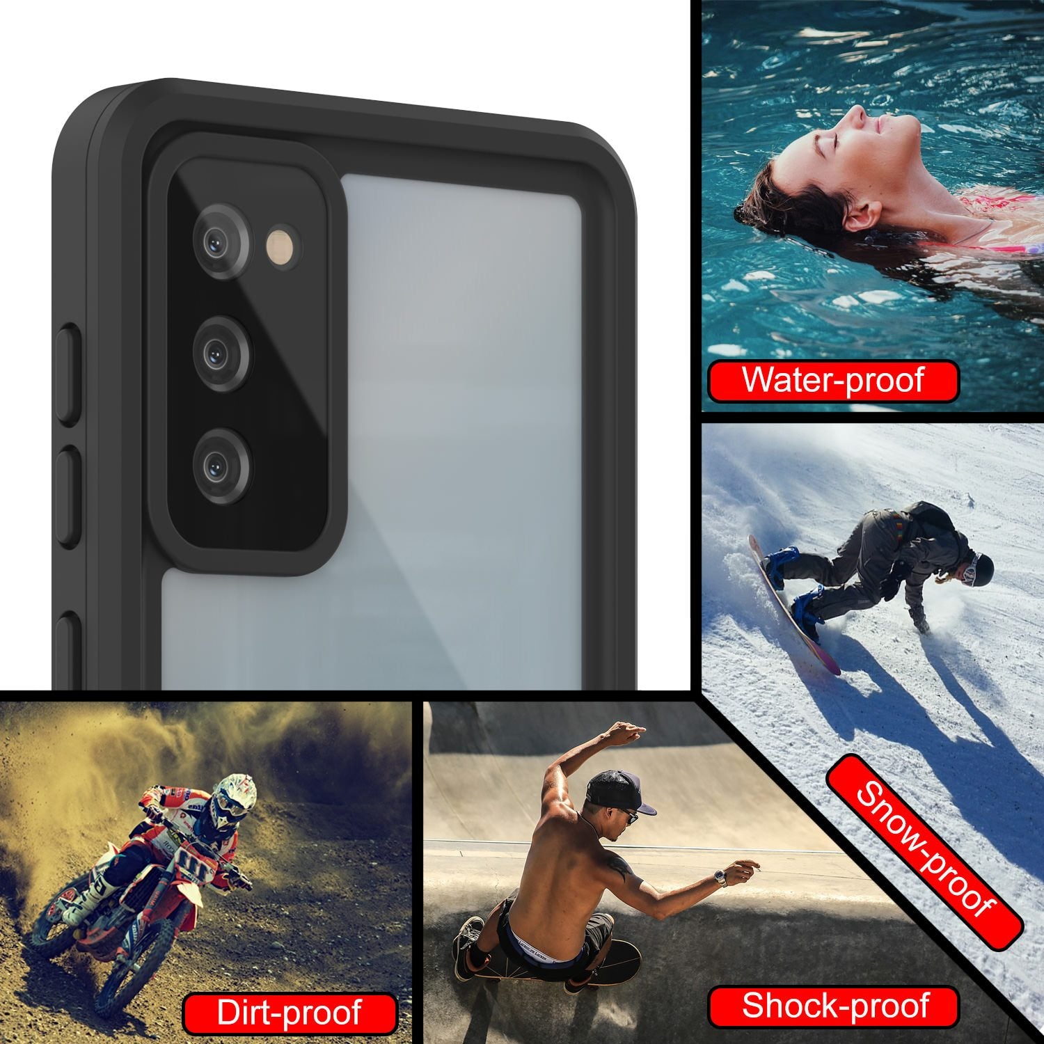 Galaxy S20 FE Water/Shockproof [Extreme Series] Screen Protector Case [Light Green]