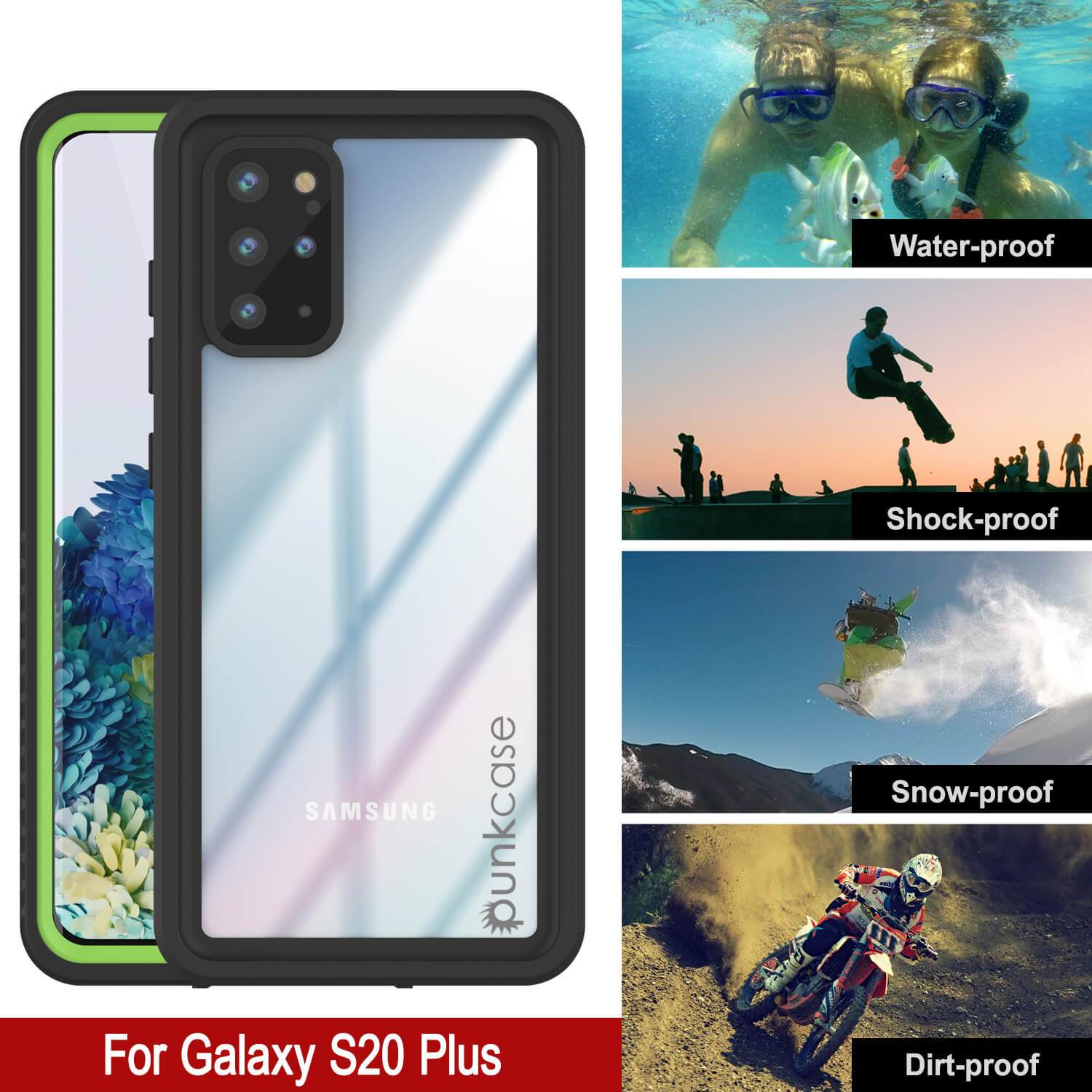 Galaxy S20+ Plus Water/Shockproof [Extreme Series] Screen Protector Case [Light Green]