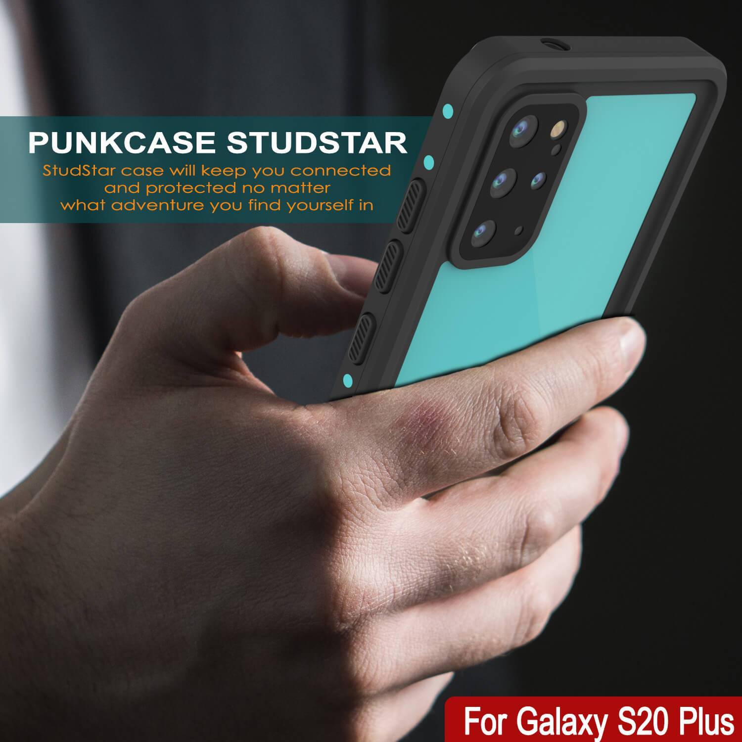 Galaxy S20+ Plus Waterproof Case PunkCase StudStar Teal Thin 6.6ft Underwater IP68 Shock/Snow Proof