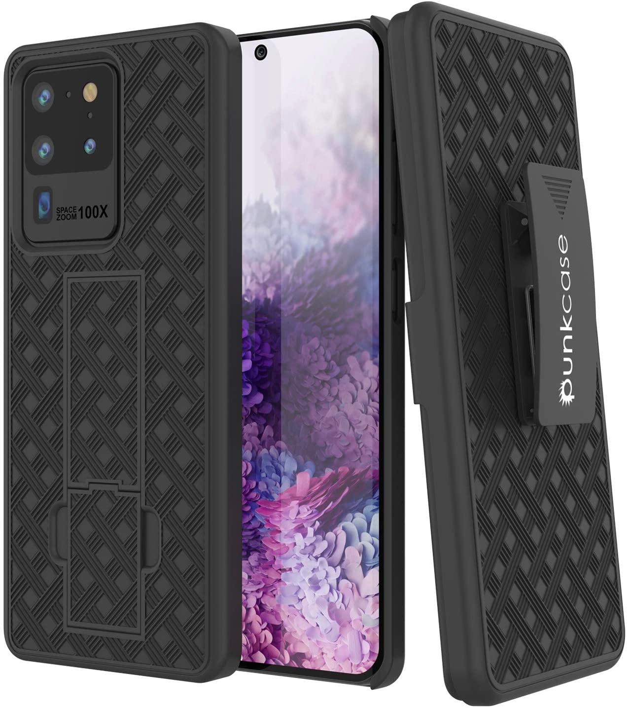 Galaxy S24 Ultra Case, Punkcase Holster Belt Clip With Screen Protector [Black]