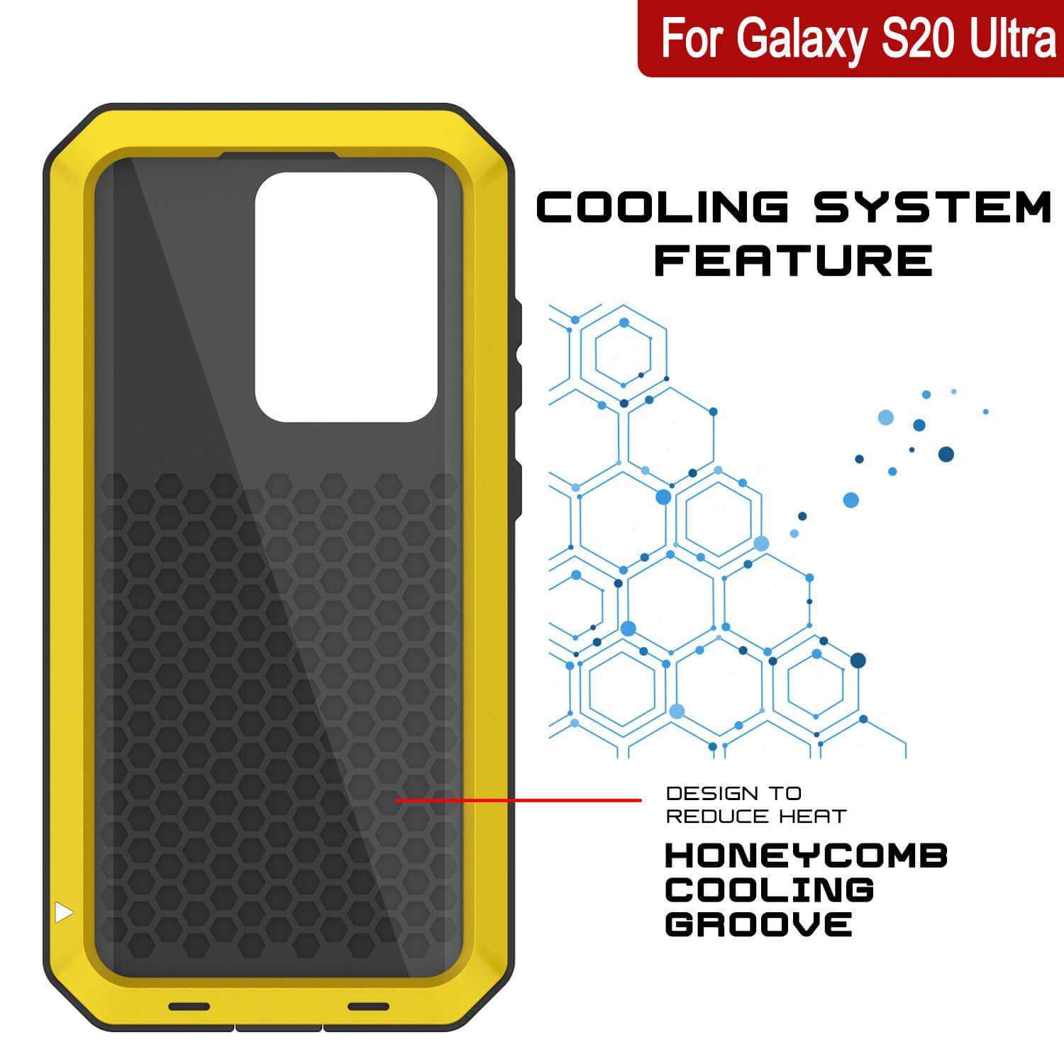 Galaxy S20 Ultra Metal Case, Heavy Duty Military Grade Rugged Armor Cover [Neon]