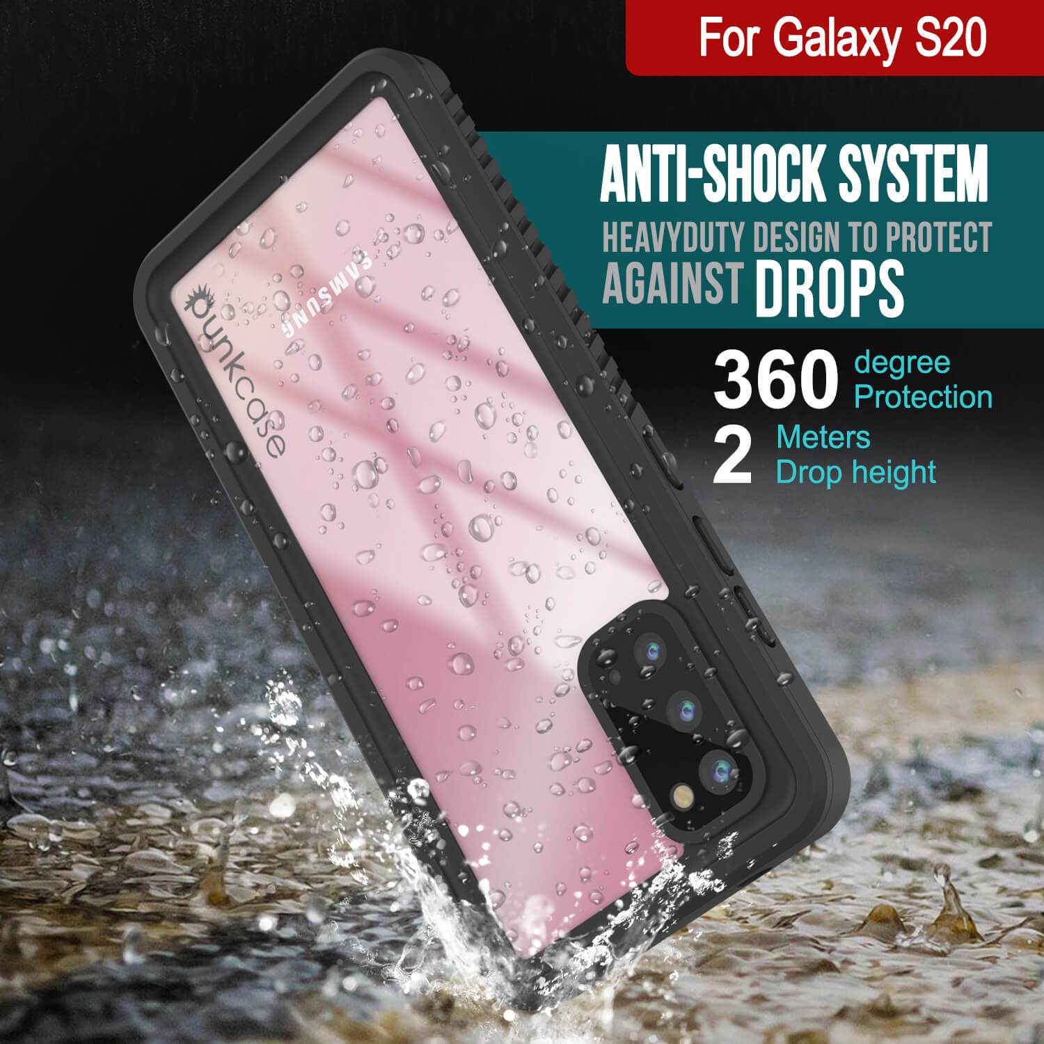 Galaxy S20 Water/Shock/Snowproof [Extreme Series] Slim Screen Protector Case [Red]