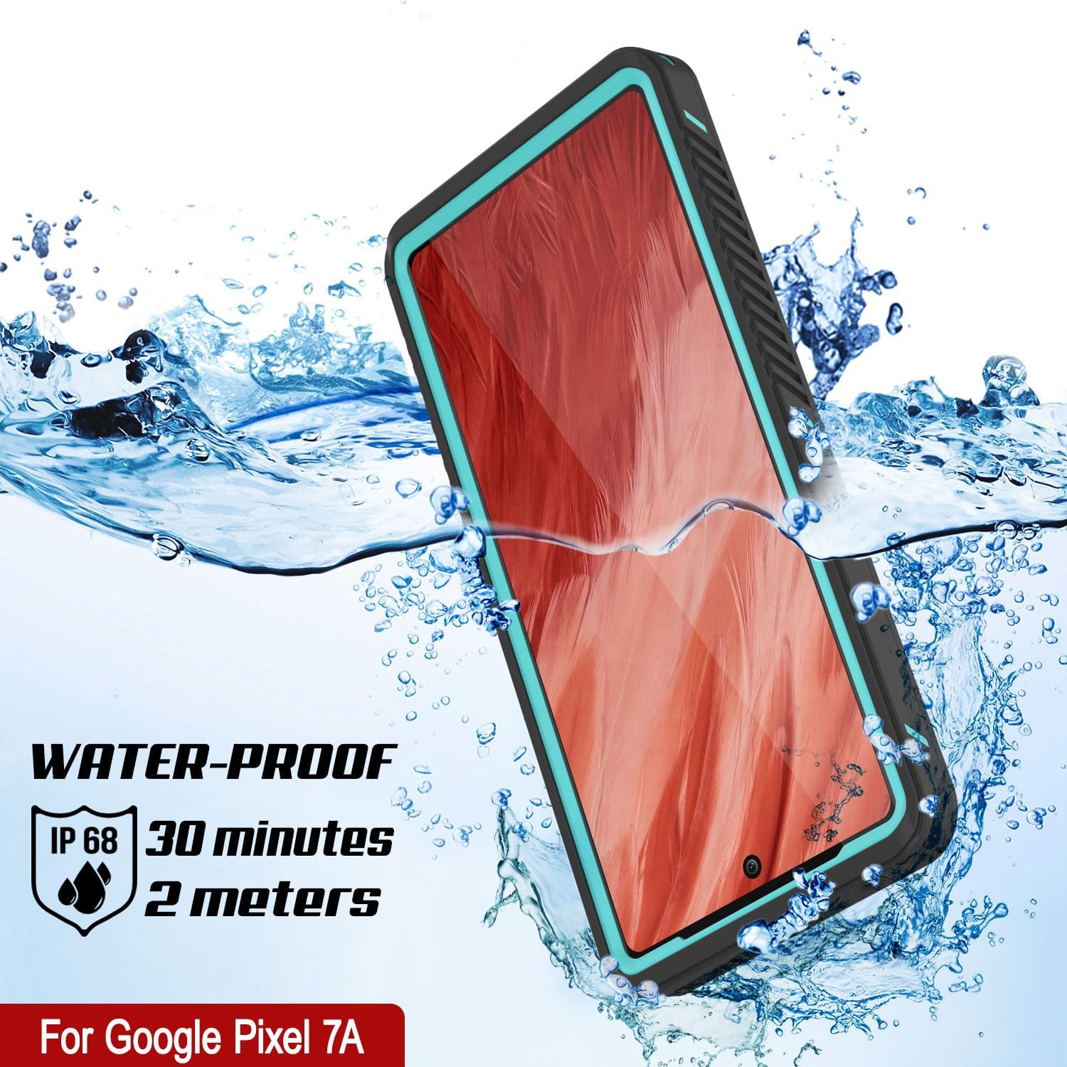 Google Pixel 7a Waterproof IP68 Case, Punkcase [Teal] [Extreme Series] [Slim Fit]