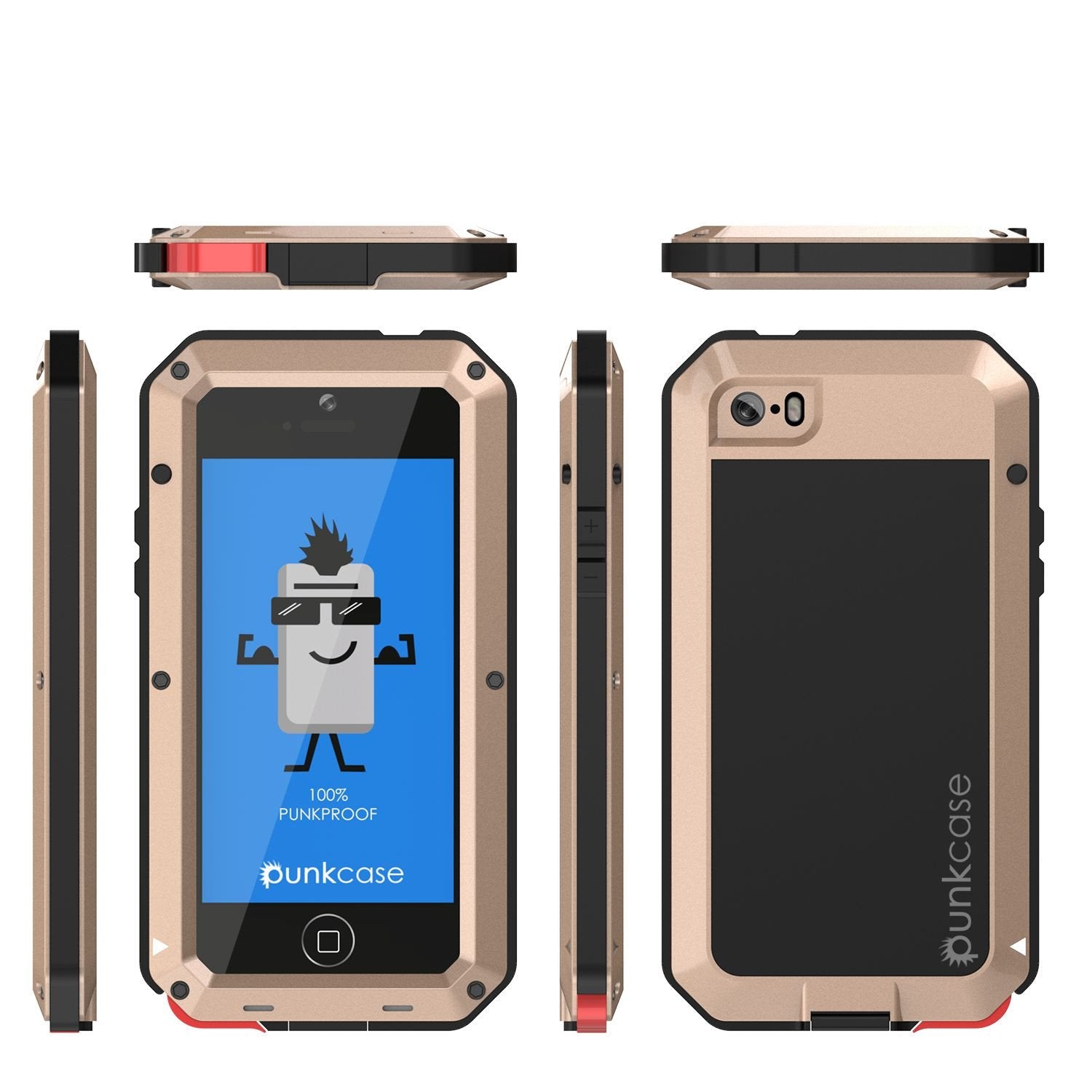iPhone SE/5/5s Case, Punkcase® METALLIC Series GOLD w/ TEMPERED GLASS | Aluminum Frame