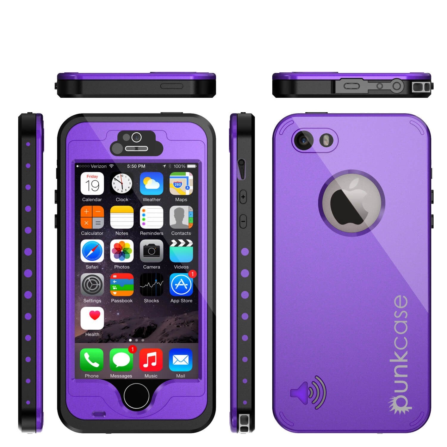 iPhone 5S/5 Waterproof Case PunkCase StudStar Purple Case Water/Shock/Dirt Proof | Lifetime Warranty
