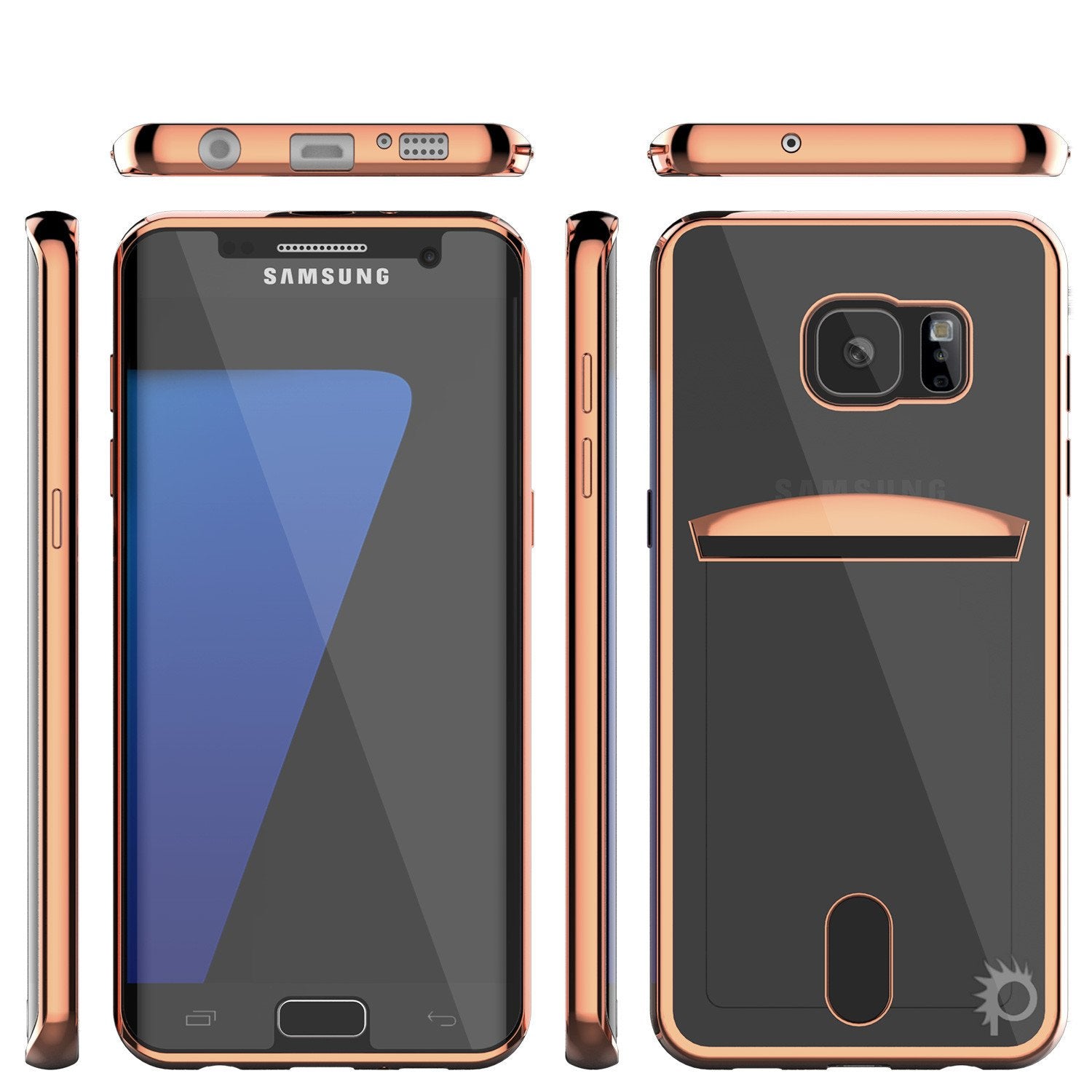 Galaxy S7 Case, PUNKCASE® LUCID Rose Gold Series | Card Slot
