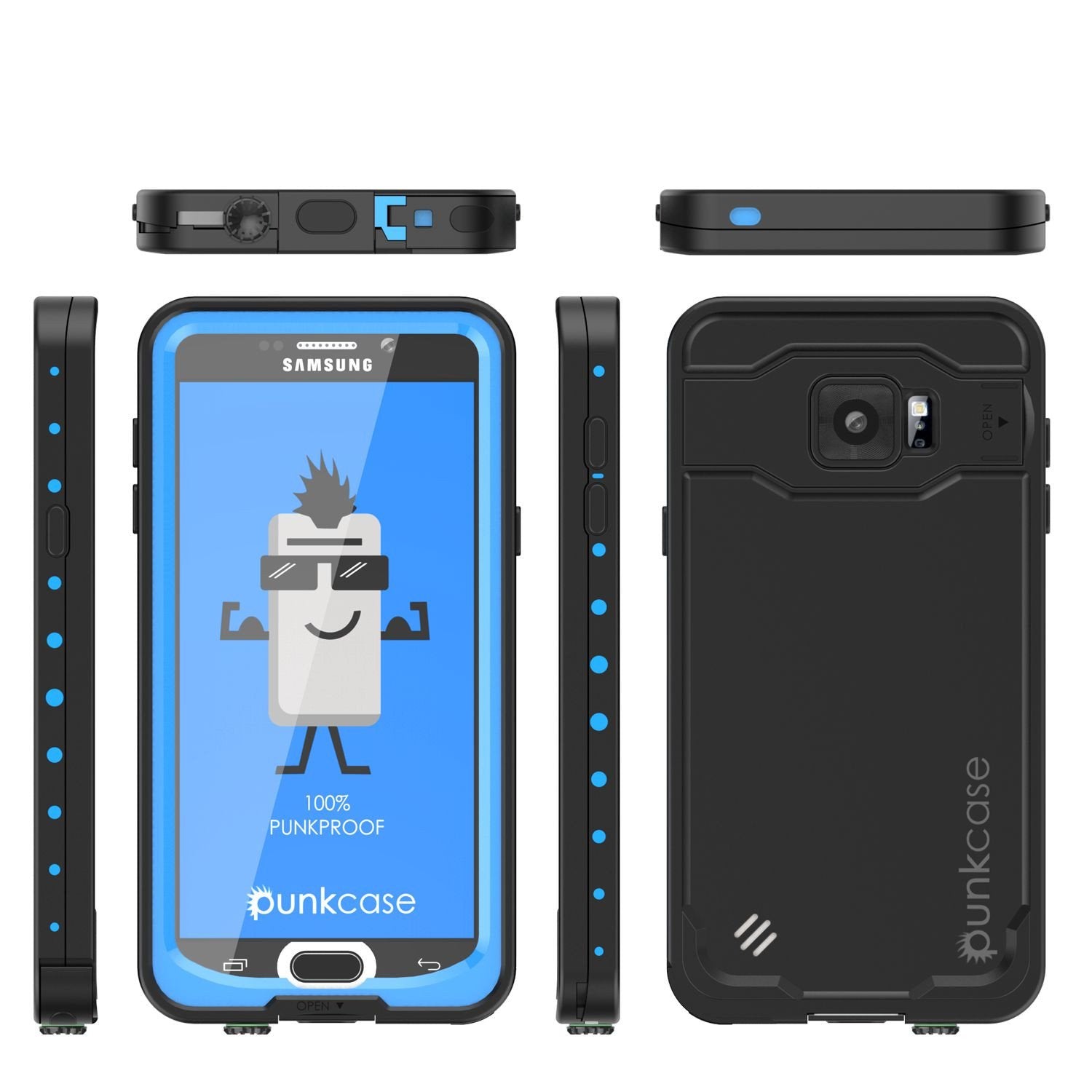 Galaxy Note 5 Waterproof Case, Punkcase StudStar Light Blue Shock/Dirt Proof | Lifetime Warranty