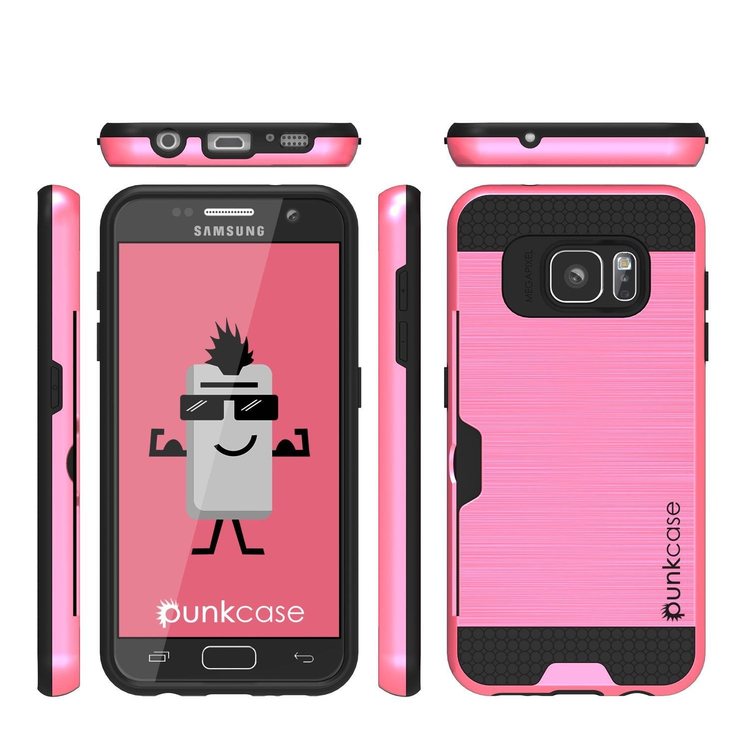 Galaxy s7 EDGE Case PunkCase SLOT Pink Series Slim Armor Soft Cover Case