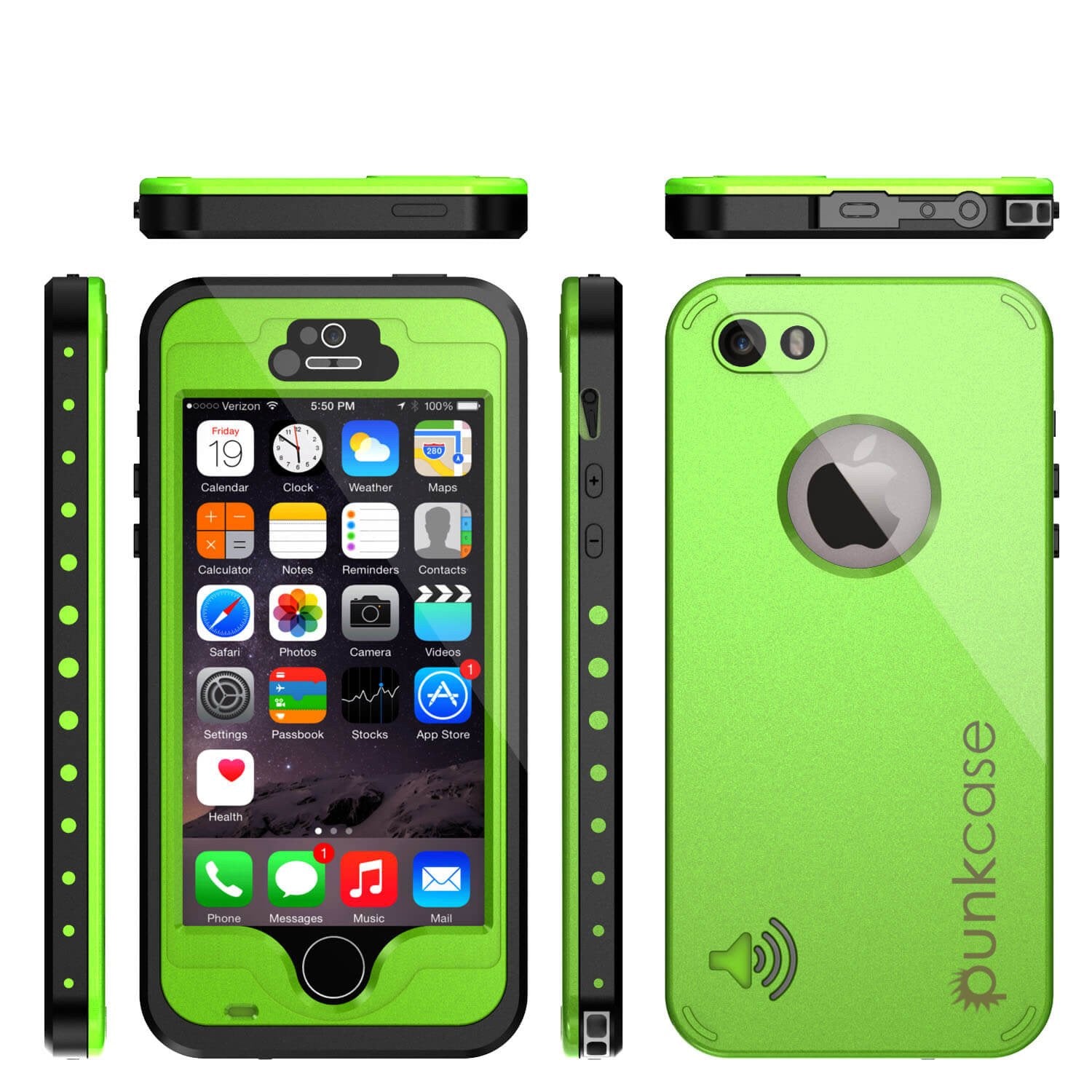 iPhone 5S/5 Waterproof Case, PunkCase StudStar Light Green Case Water/ShockProof | Lifetime Warranty