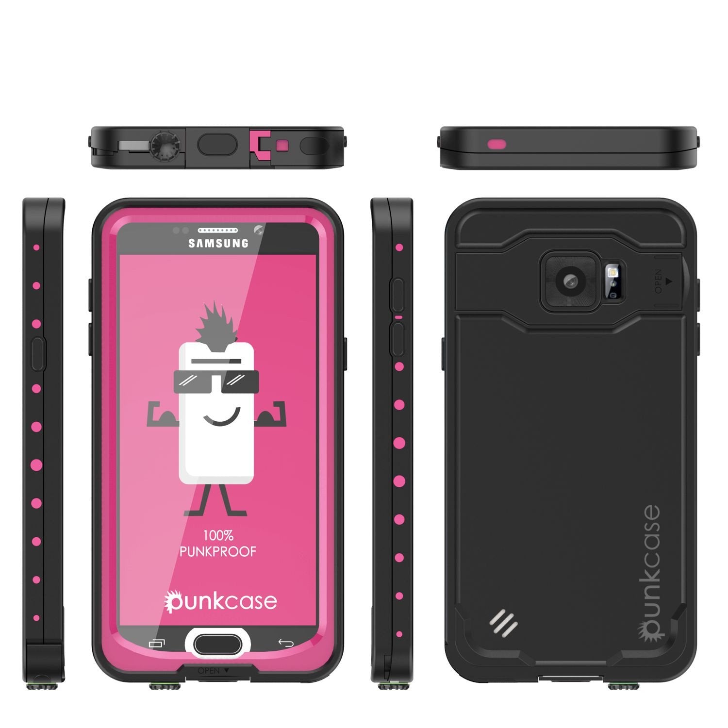 Galaxy Note 5 Waterproof Case, Punkcase StudStar Pink Shock/Dirt/Snow Proof | Lifetime Warranty