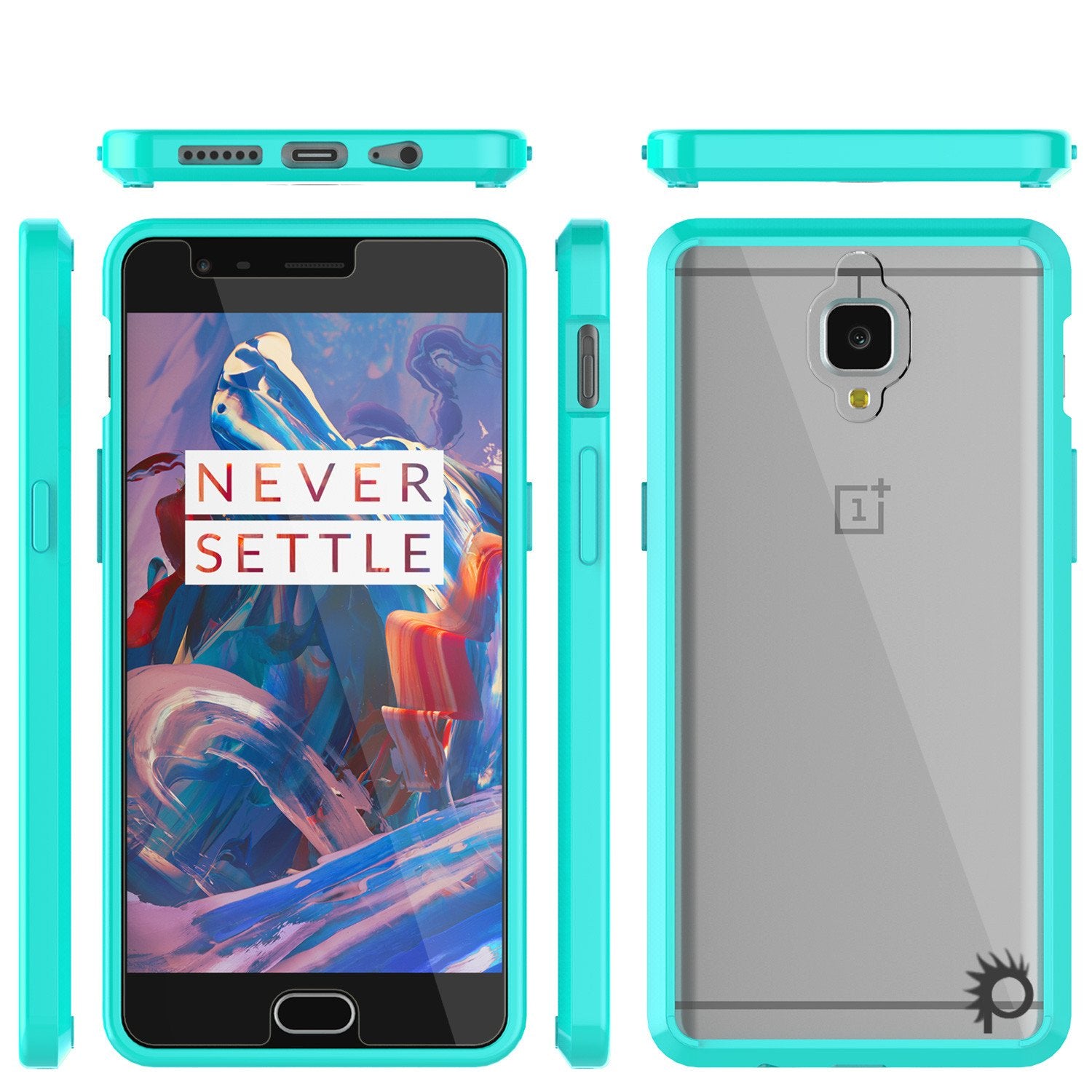 OnePlus 3 Case Punkcase® LUCID 2.0 Teal Series w/ SHIELD GLASS Lifetime Warranty Exchange