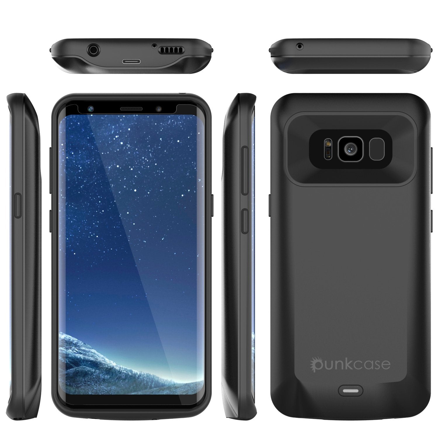 Galaxy S8 Battery Case, Punkcase 5000mAH Charger Black Case