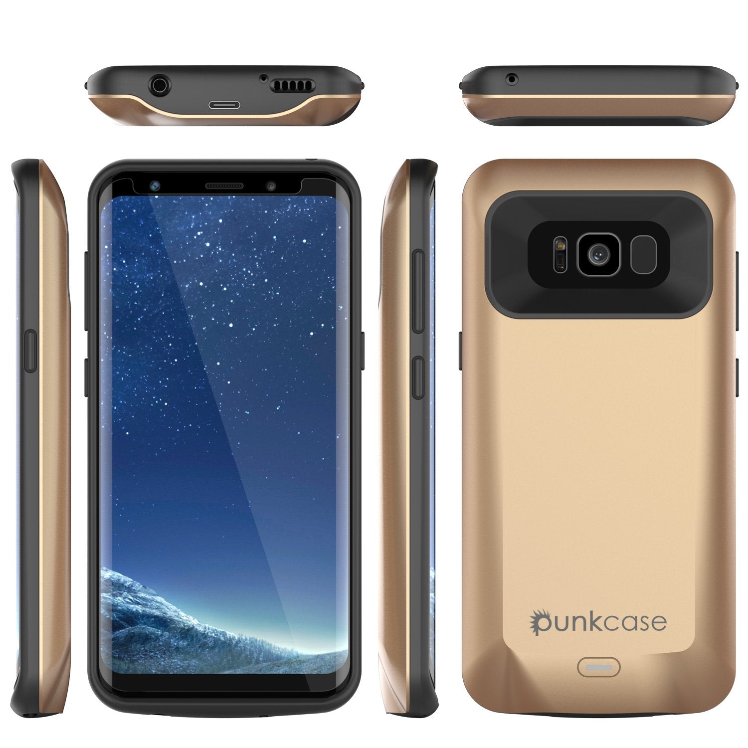 Galaxy S8 Battery Case, Punkcase 5000mAH Charger Gold Case