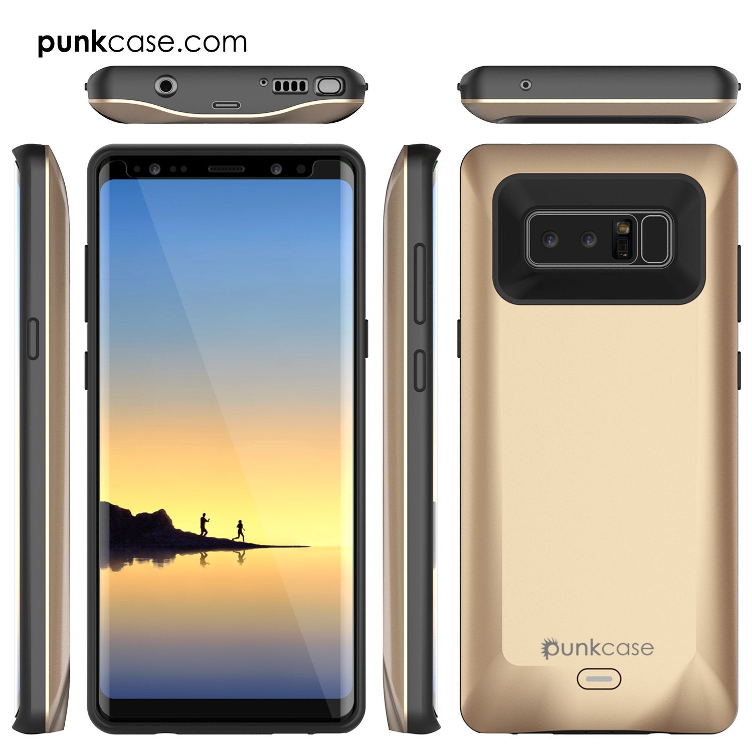 Galaxy Note 8 Battery PunkCase, 5000mAH Charger Case W/USB port, Gold